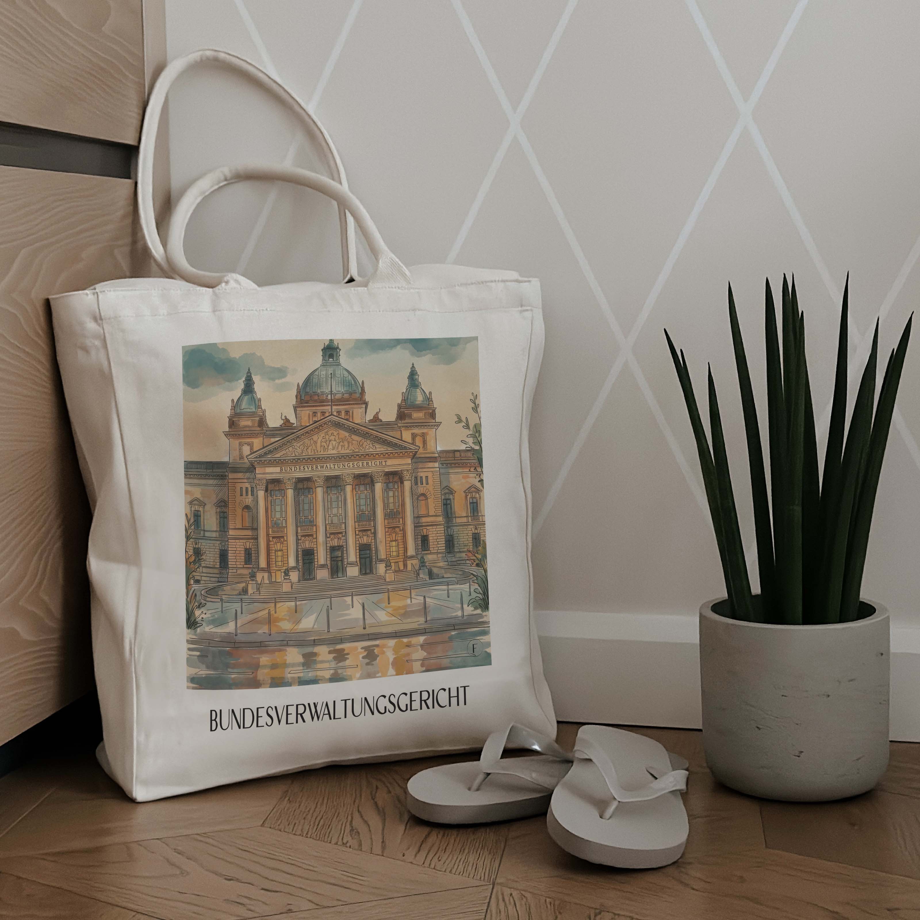 bundesverwaltungsgericht-leipzig-deutschland-einkaufstasche-aquarell