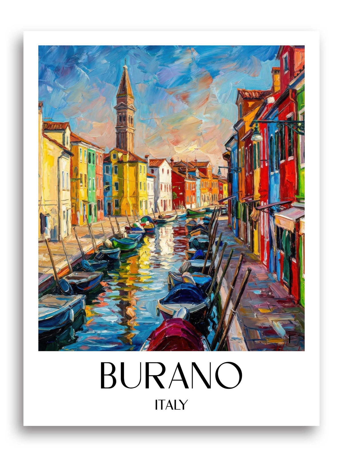 Burano Poster - Venedig - Italien Kunstdruck - Ölgemälde von A4 bis A1 - favplace