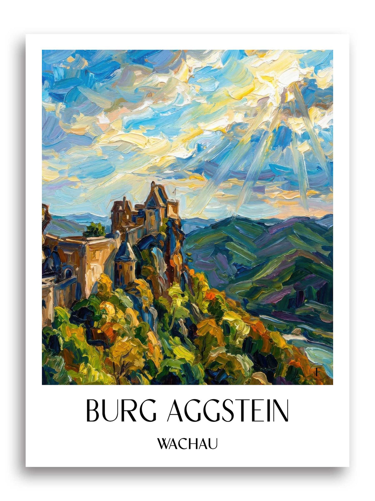 burg-aggstein-wachau-österreich-poster-oil-painting-oelgemaelde