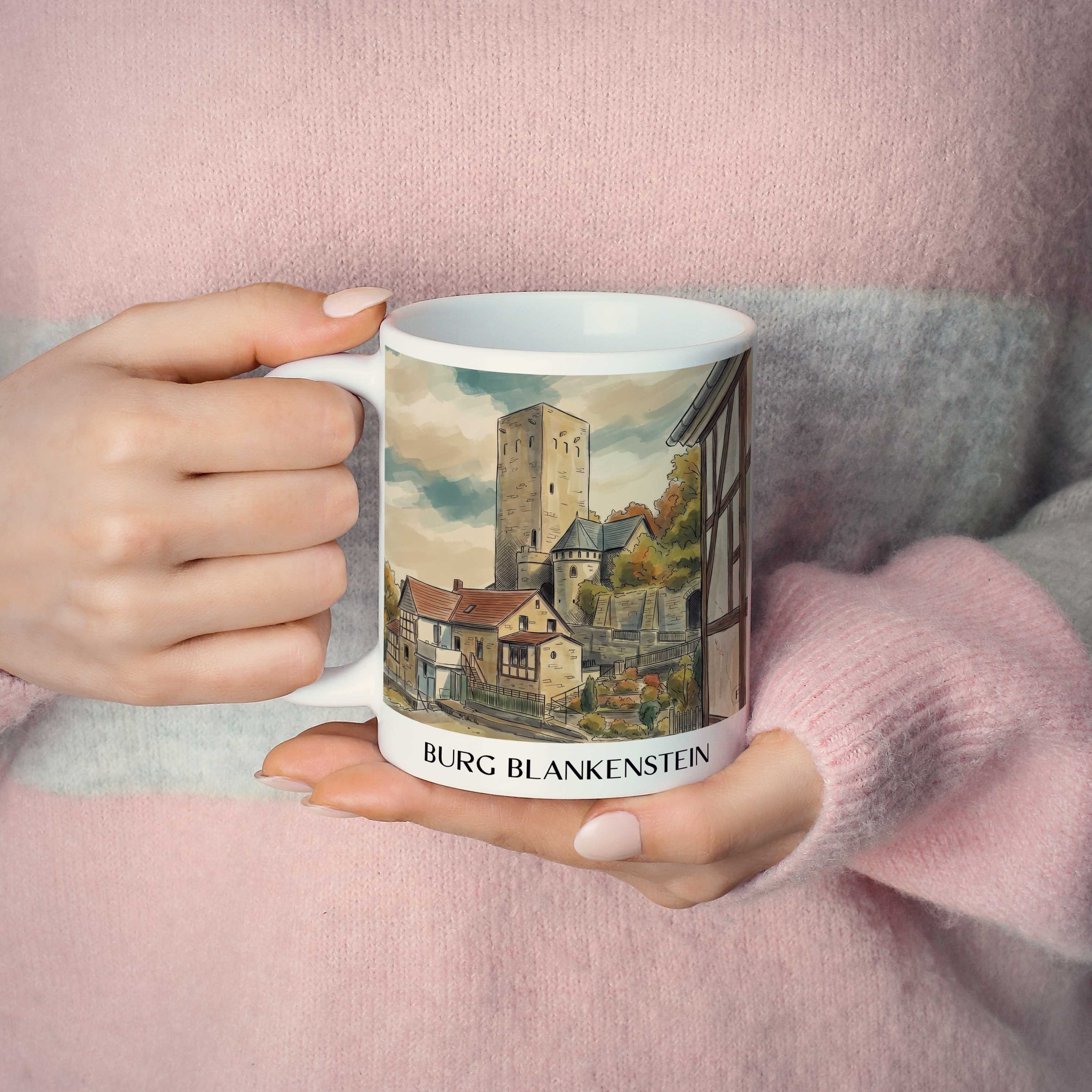 burg-blankenstein-hattingen-deutschland-kaffeebecher-aquarell
