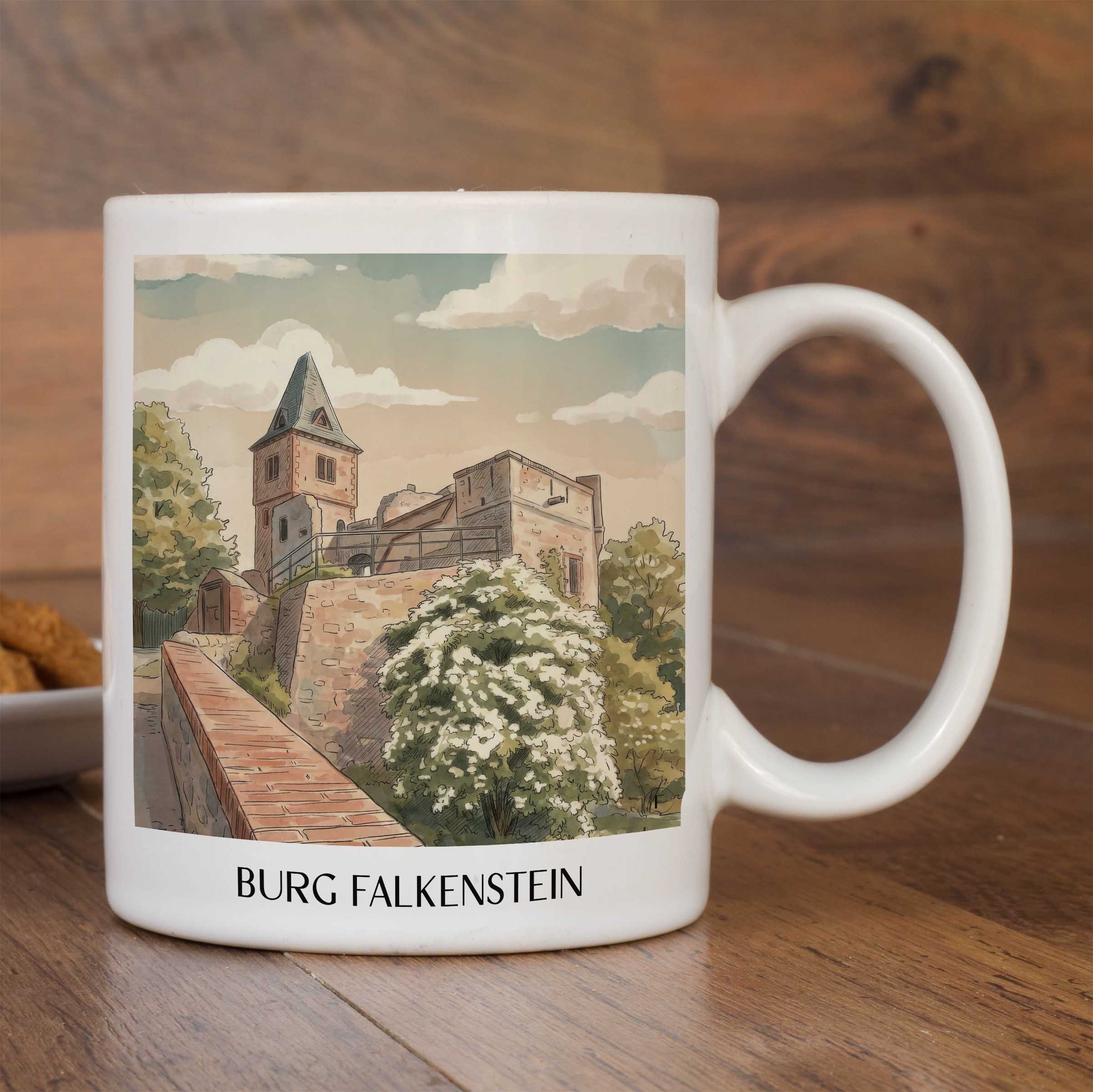 burg-falkenstein-mühltal-deutschland-kaffeebecher-aquarell