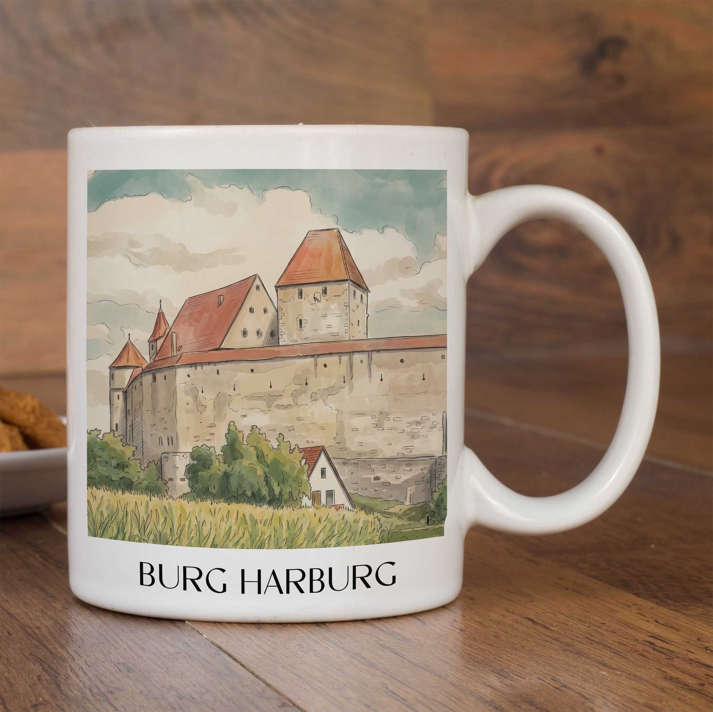 burg-harburg-schwaben-deutschland-kaffeebecher-aquarell