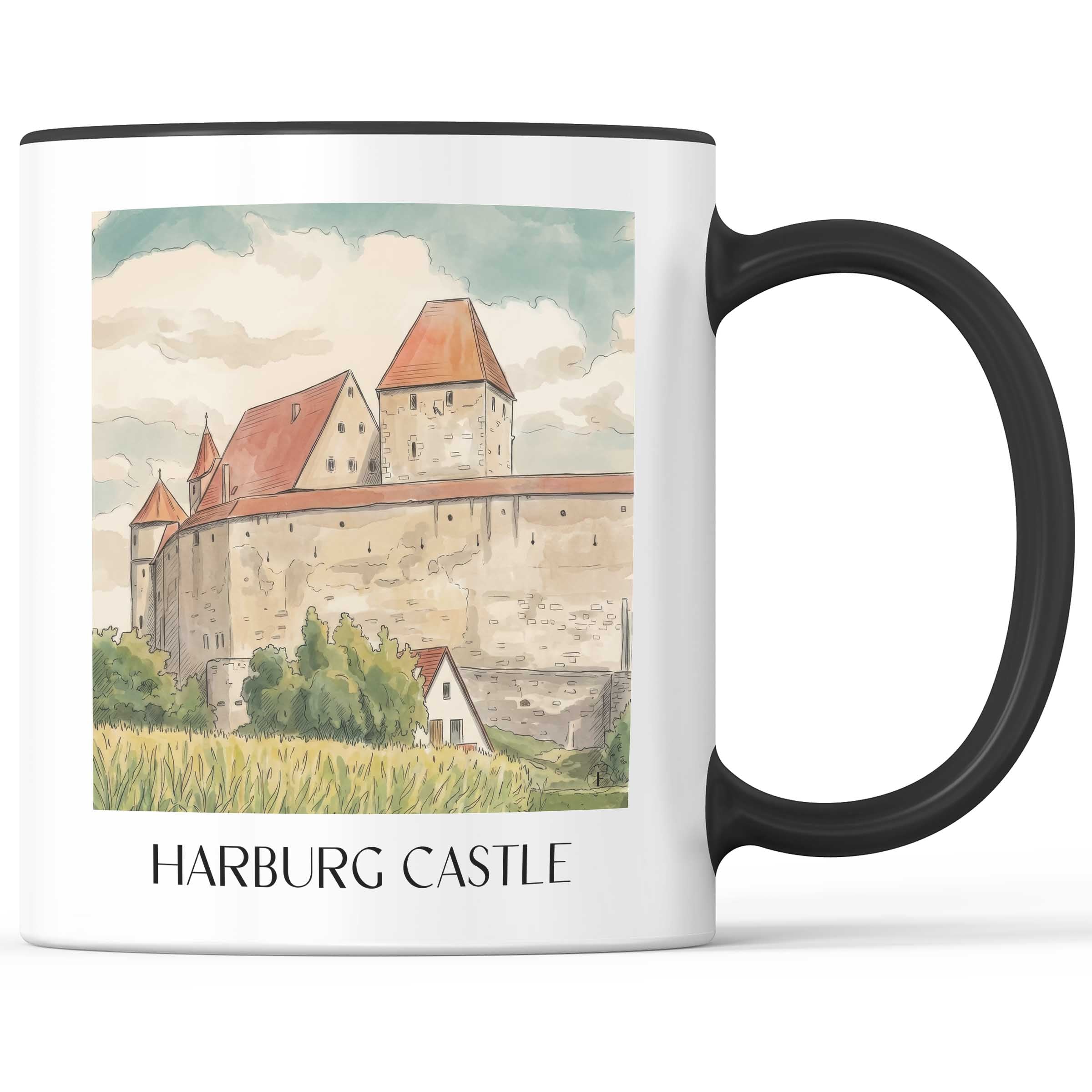 Burg Harburg Kaffeebecher - Schwaben - Deutschland Becher - Kaffeetasse im Aquarell Stil - favplace