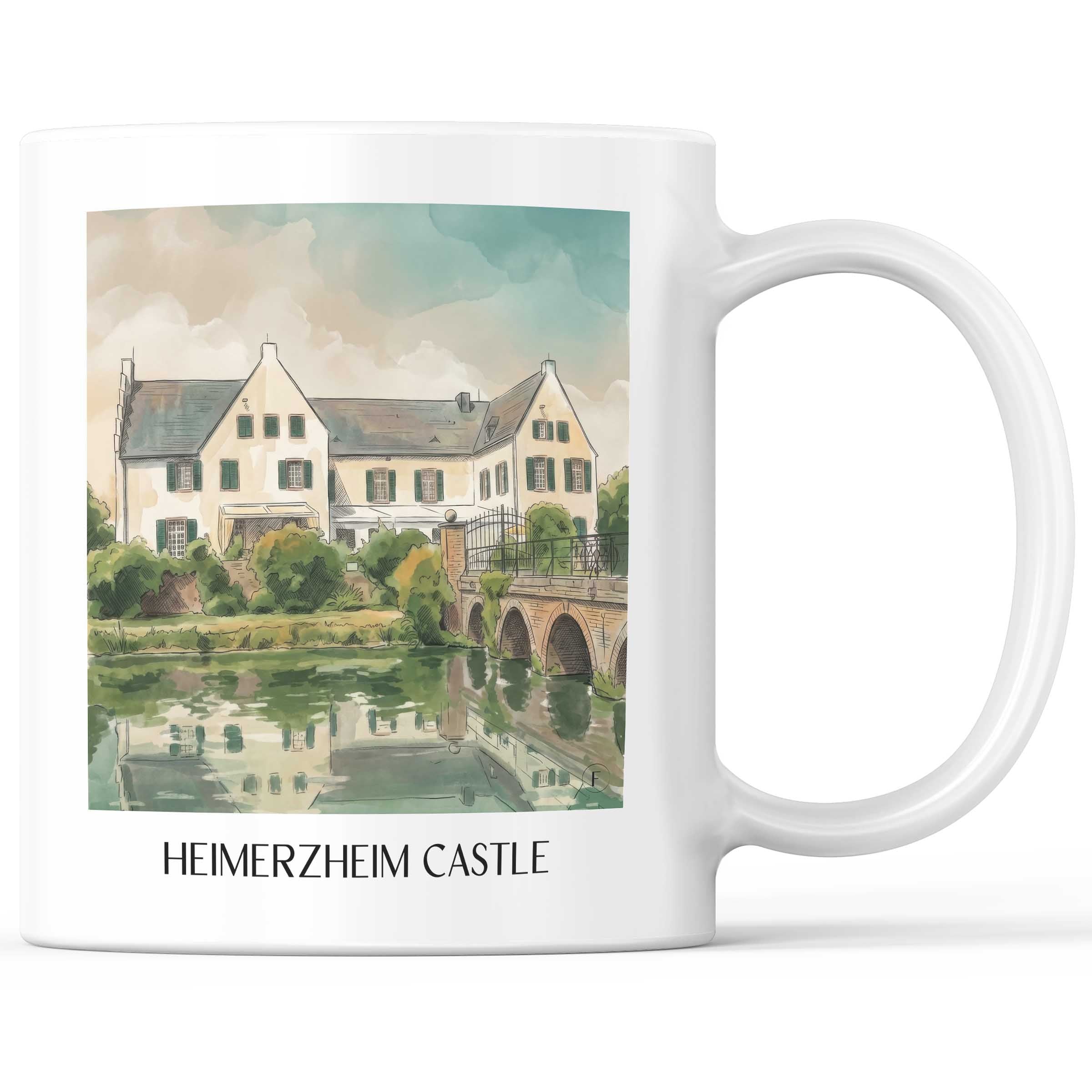 Burg Heimerzheim Kaffeebecher - Rheinland - Deutschland Becher - Kaffeetasse im Aquarell Stil - favplace