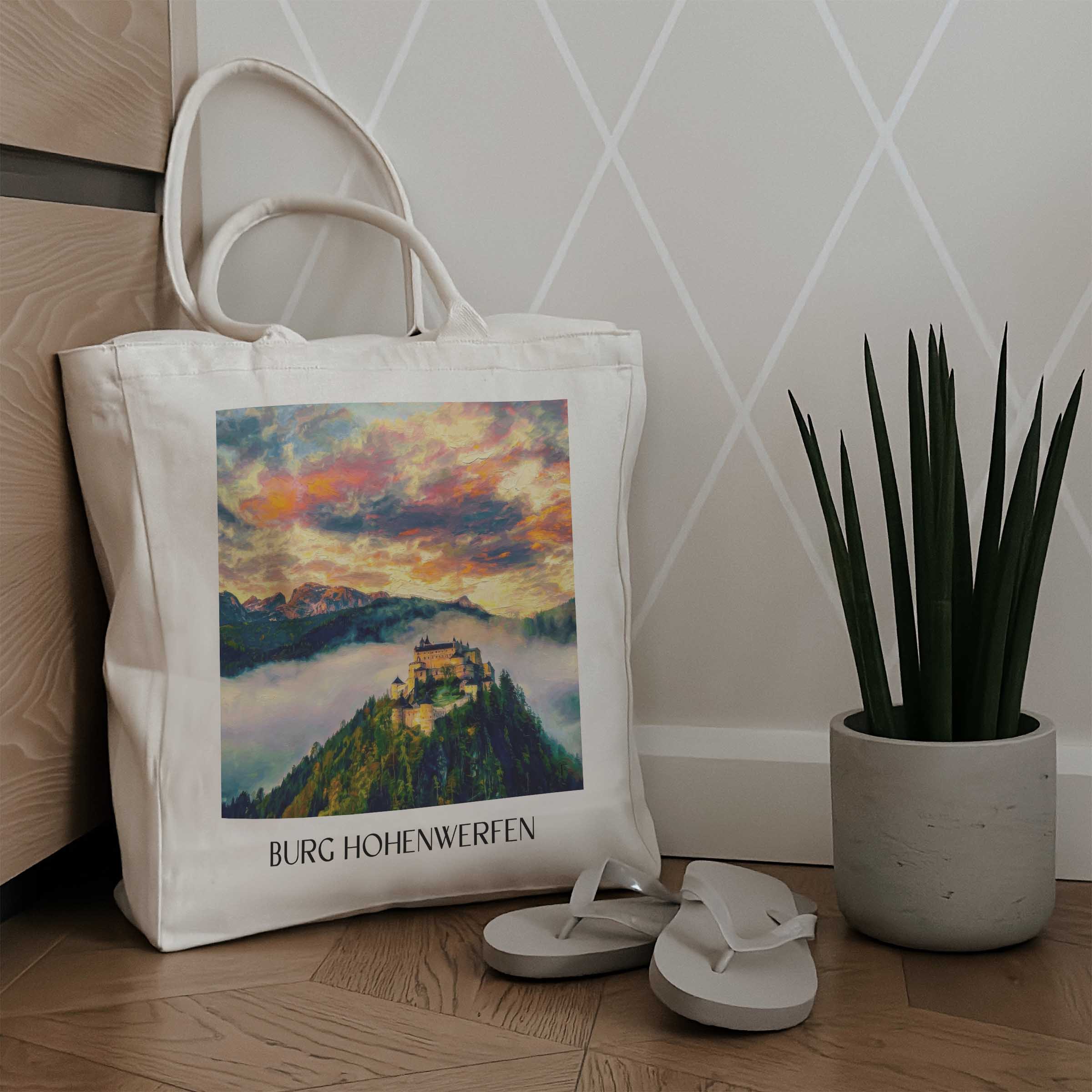 burg-hohenwerfen-österreich-österreich-einkaufstasche-oil-painting-oelgemaelde
