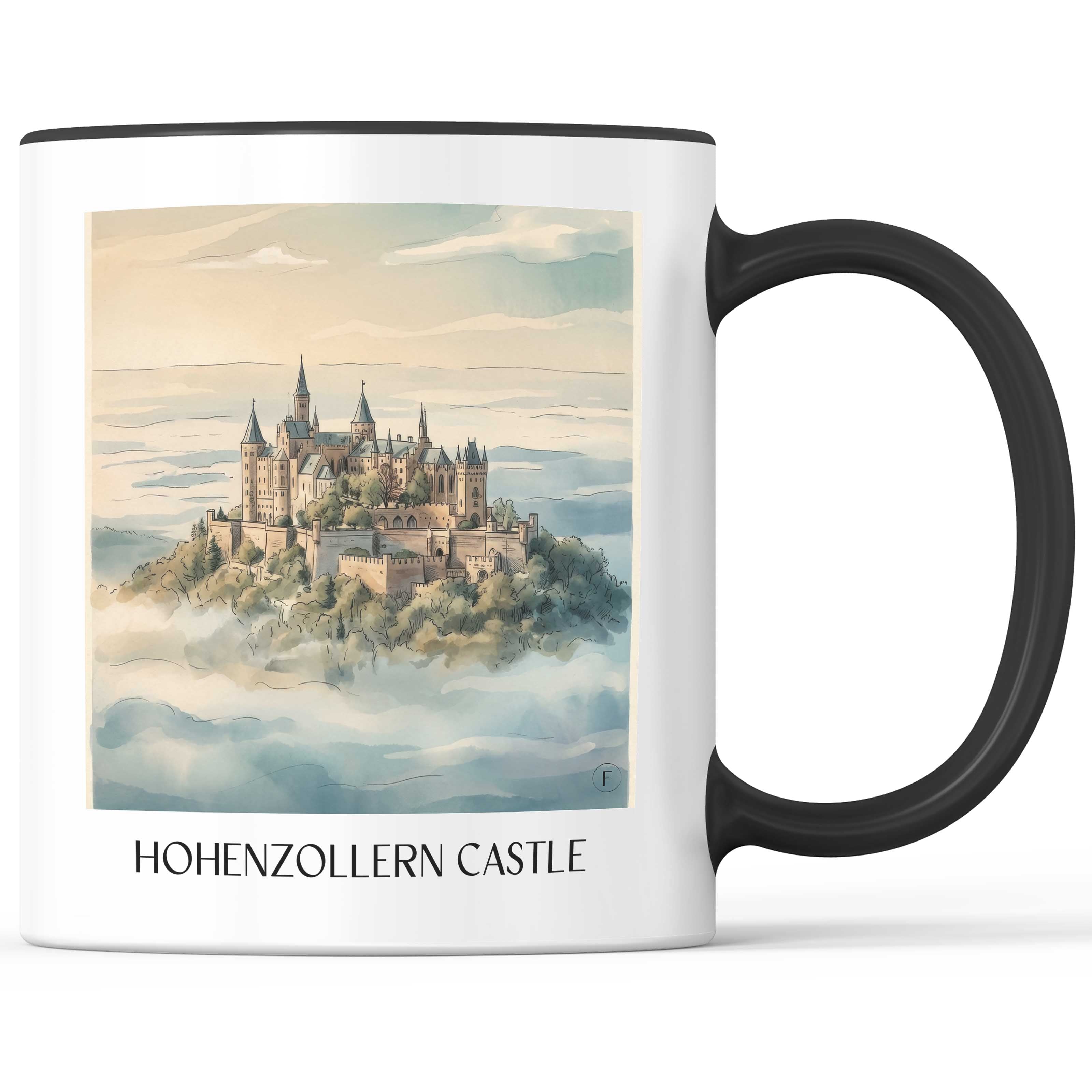Burg Hohenzollern Kaffeebecher - Schwäbische Alb - Deutschland Becher - Kaffeetasse im Aquarell Stil - favplace
