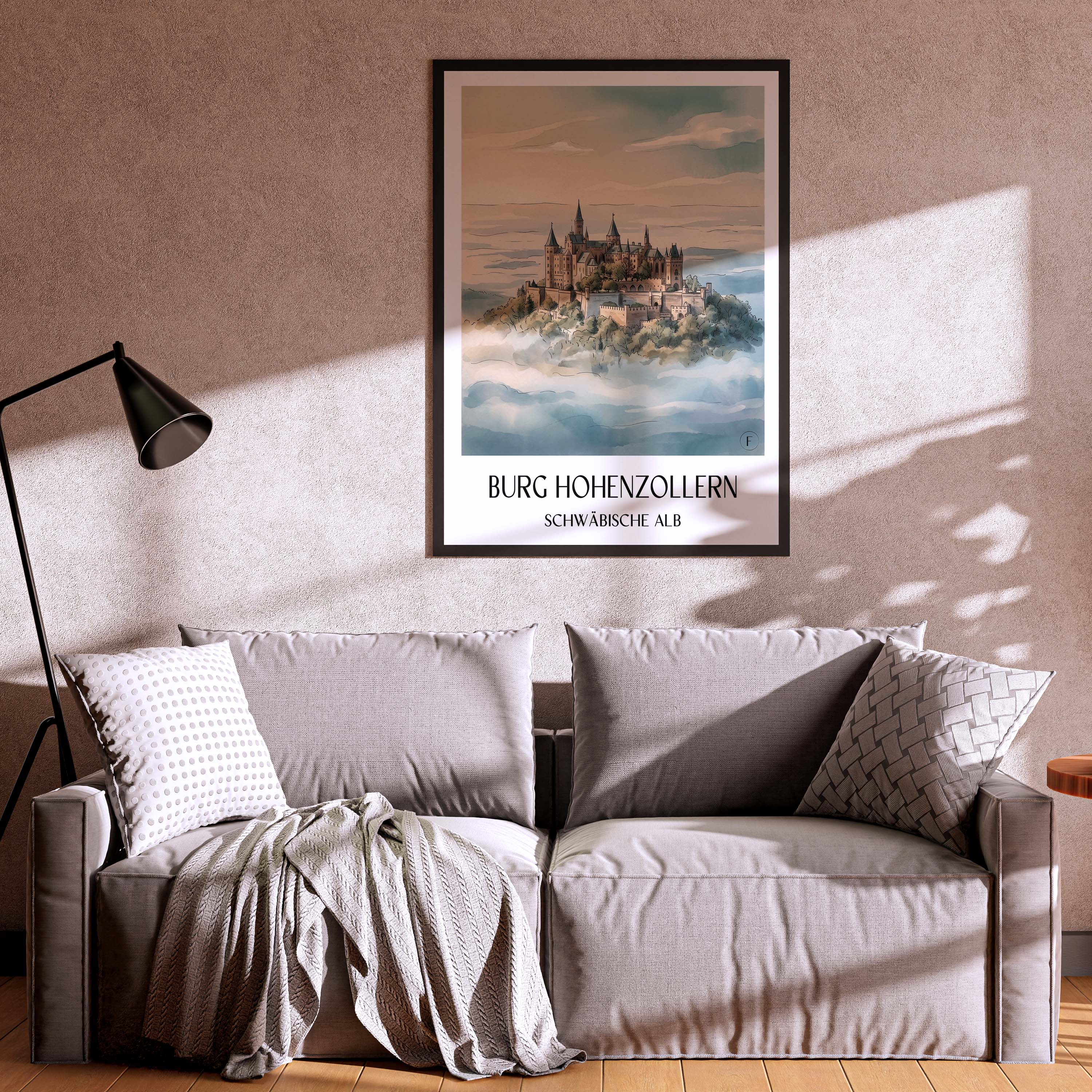 burg-hohenzollern-schwäbische-alb-deutschland-poster-aquarell