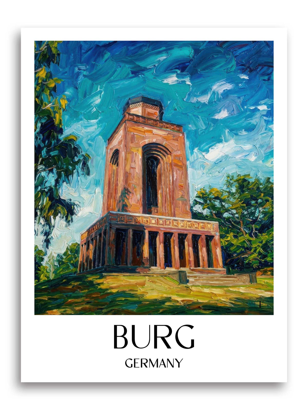 Burg Poster - Spreewald - Deutschland Kunstdruck - Ölgemälde von A4 bis A1 - favplace