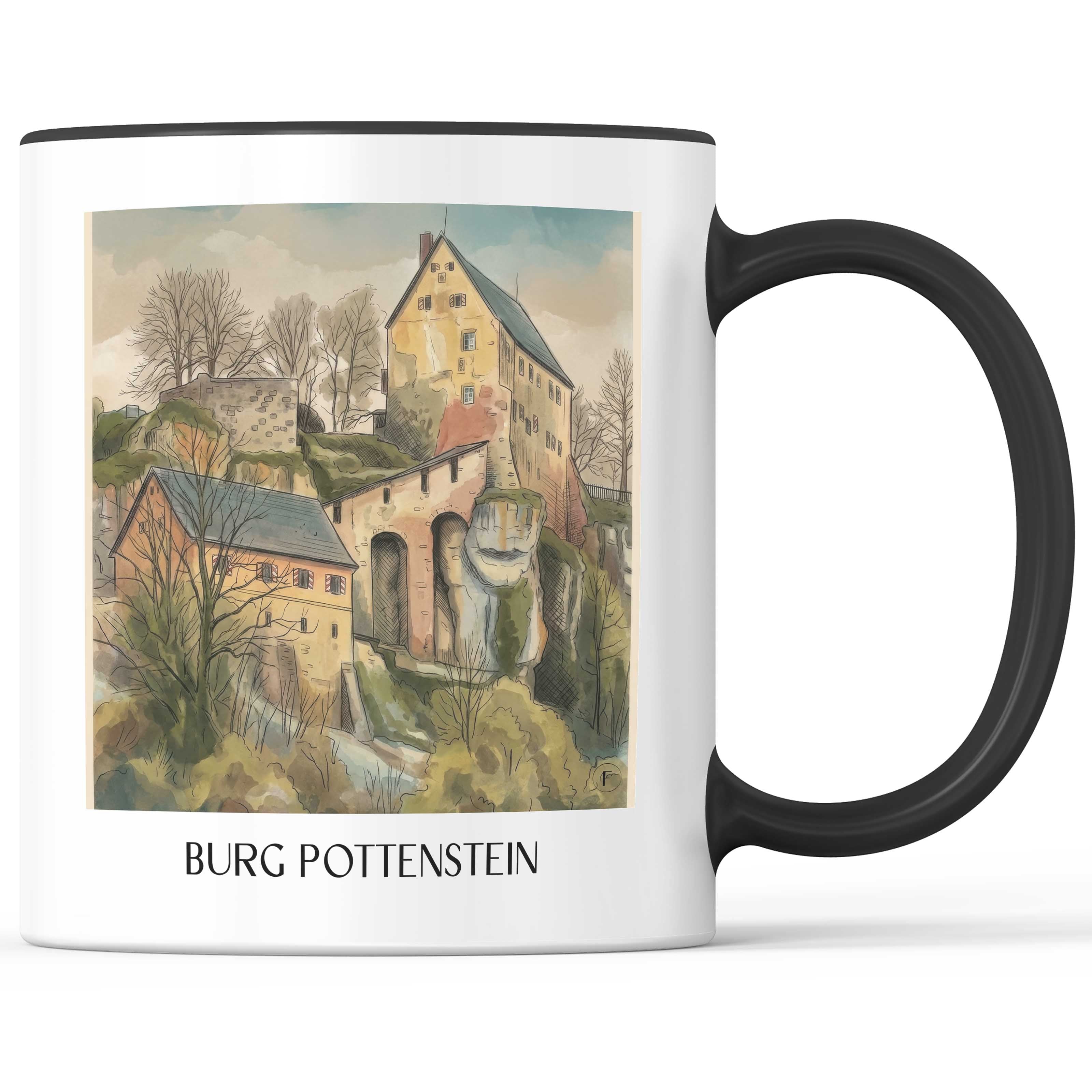 burg-pottenstein-deutschland-kaffeebecher-aquarell