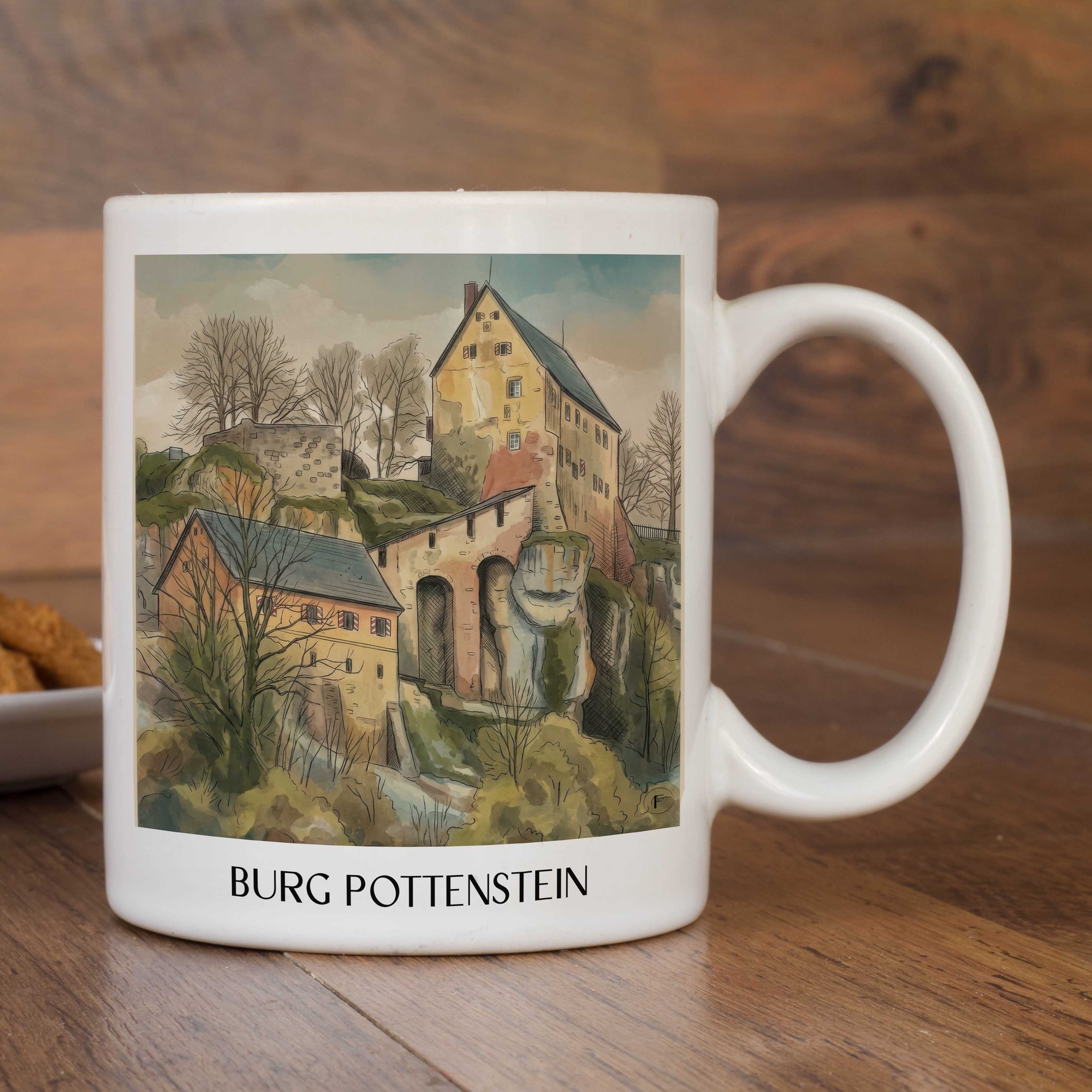 burg-pottenstein-deutschland-kaffeebecher-aquarell