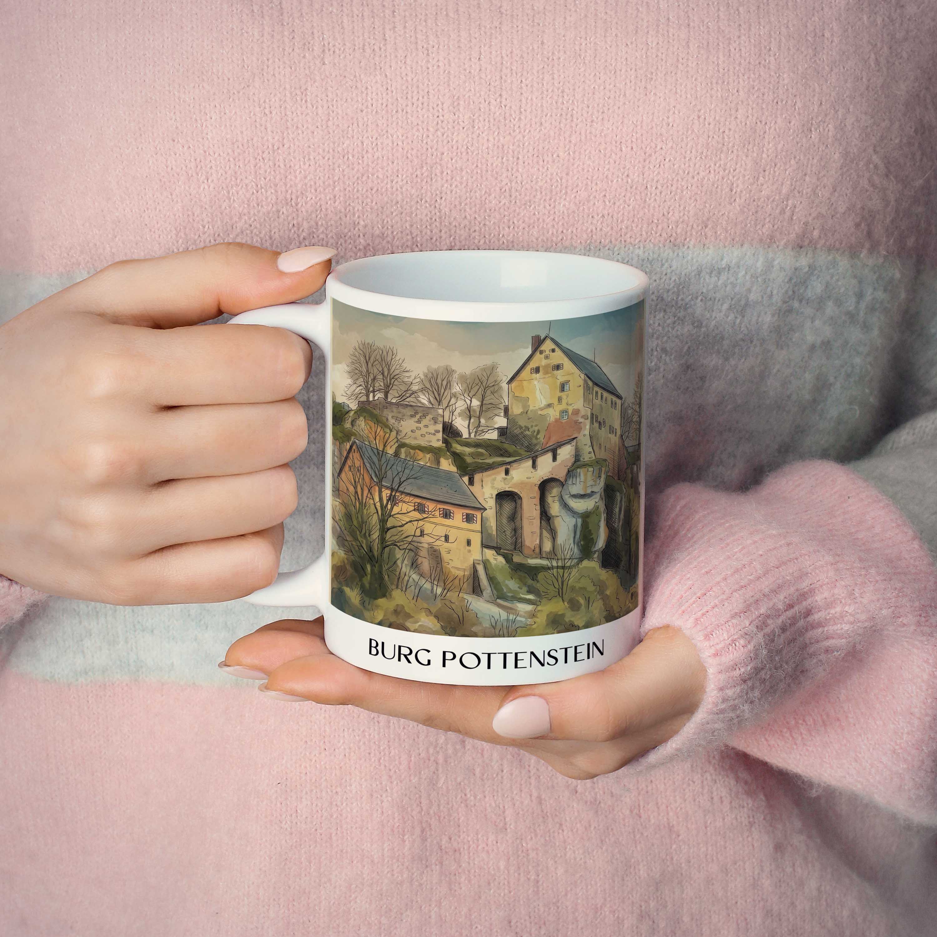 burg-pottenstein-deutschland-kaffeebecher-aquarell