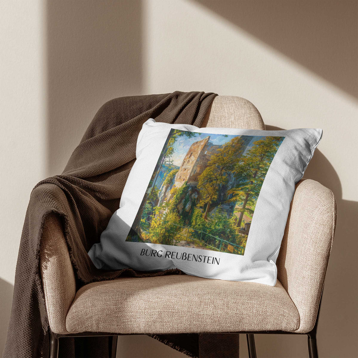 burg-reußenstein-schwäbische-alb-deutschland-kissenbezug-oil-painting-oelgemaelde