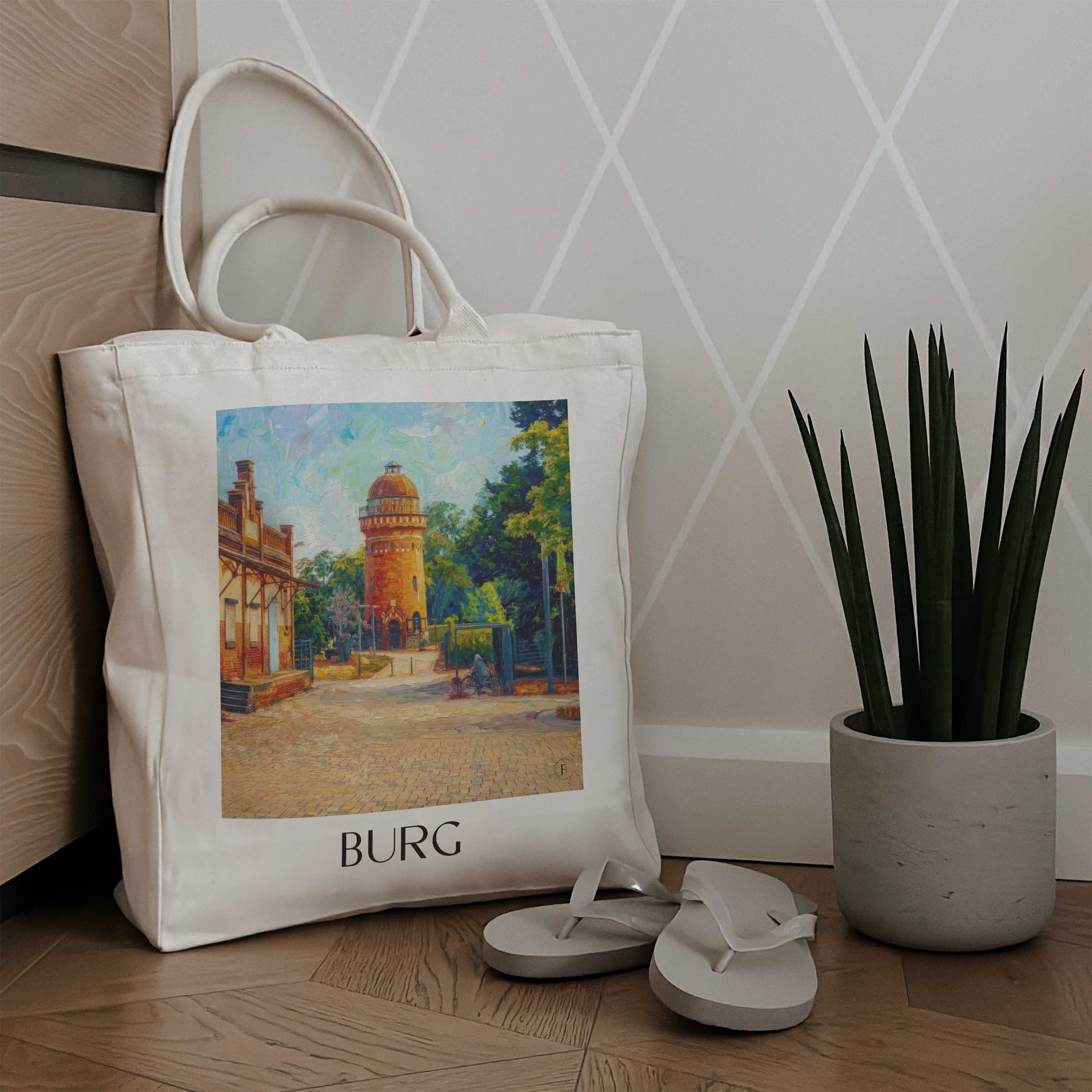 burg-magdeburg-deutschland-einkaufstasche-oil-painting-oelgemaelde