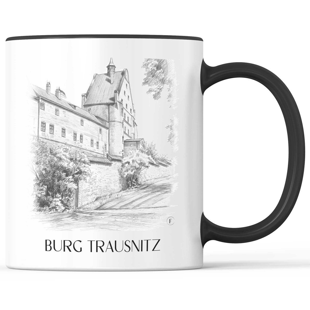 Burg Trausnitz Kaffeebecher - Landshut - Deutschland Becher - Kaffeetasse im Zeichnung Stil
