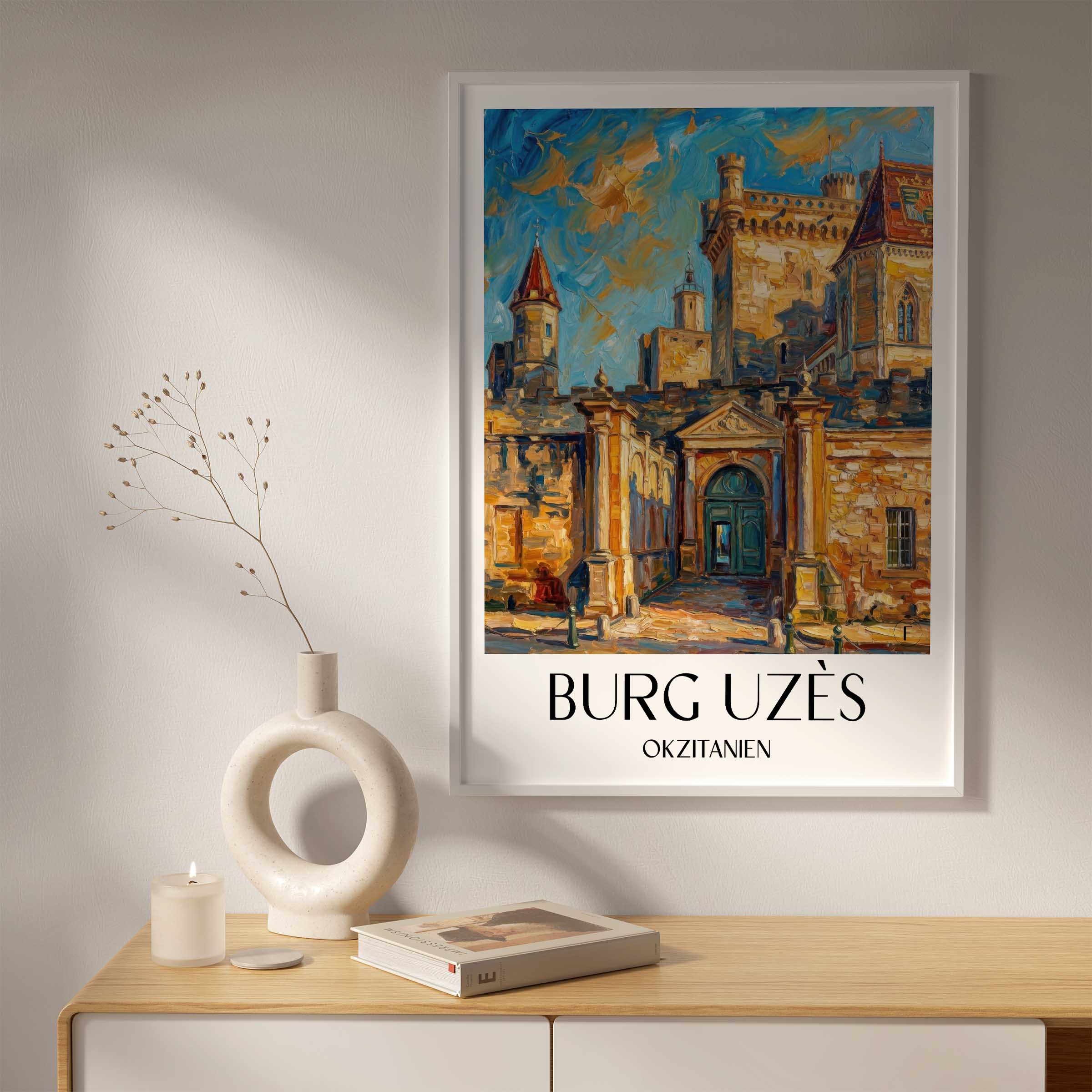 burg-uzès-okzitanien--frankreich-poster-oil-painting-oelgemaelde