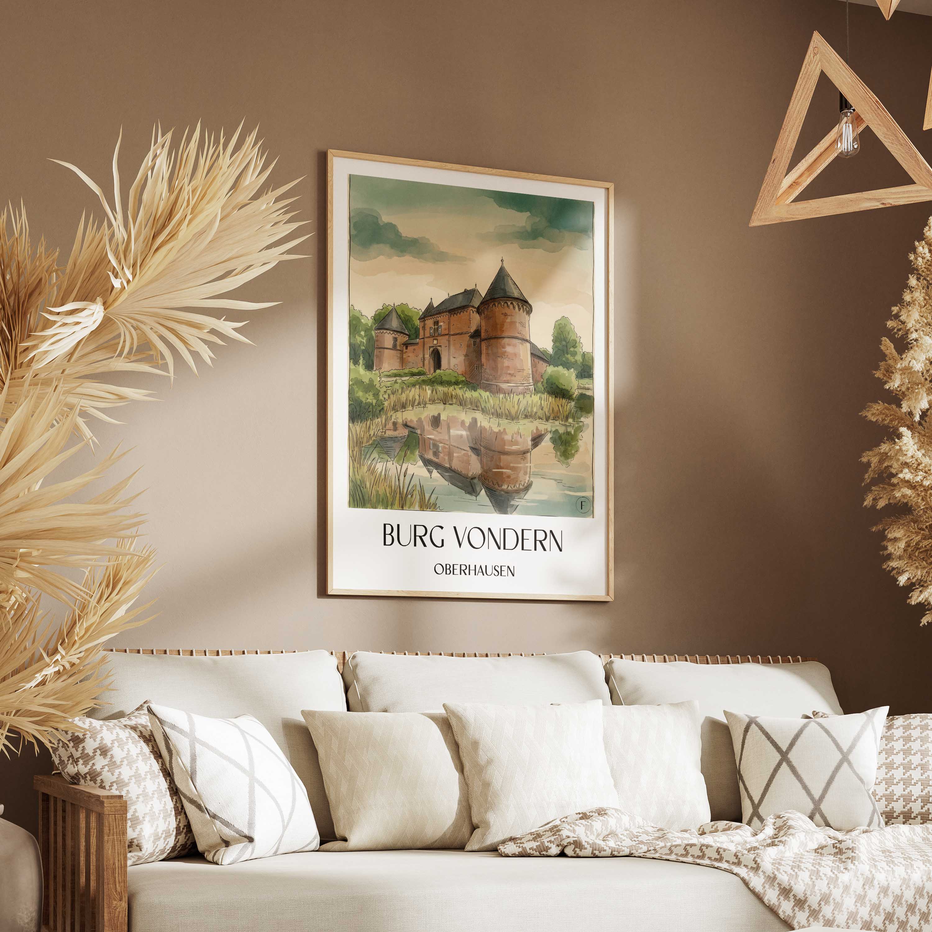burg-vondern-oberhausen-deutschland-poster-aquarell