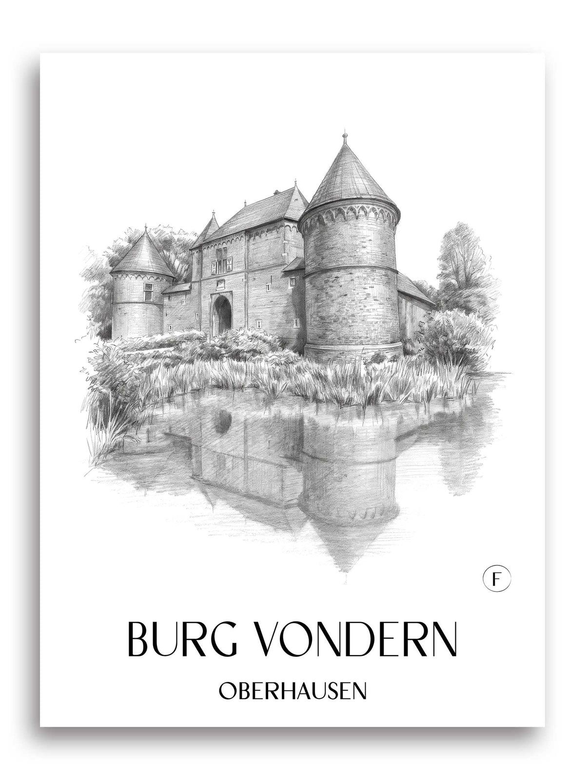 burg-vondern-oberhausen-deutschland-poster-bleistift-zeichnung-drawing