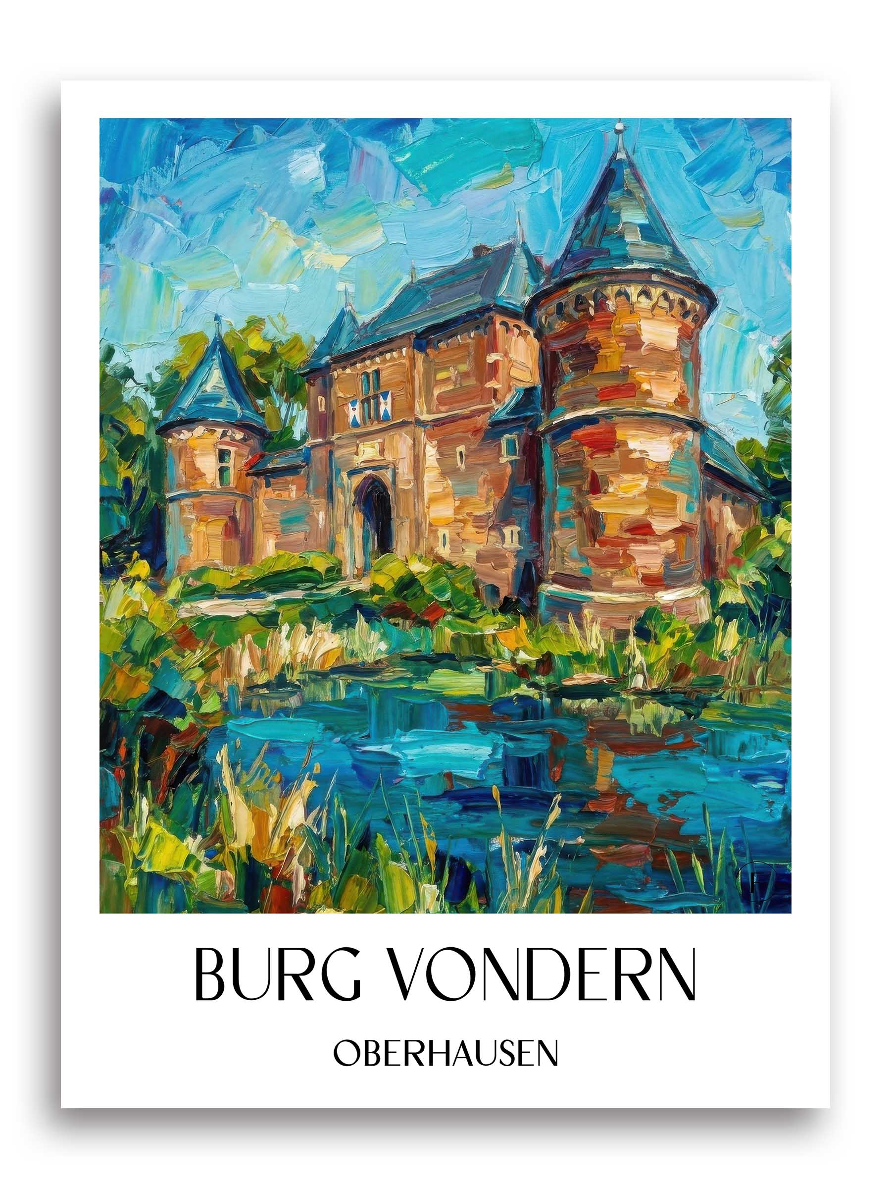burg-vondern-oberhausen-deutschland-poster-oil-painting-oelgemaelde