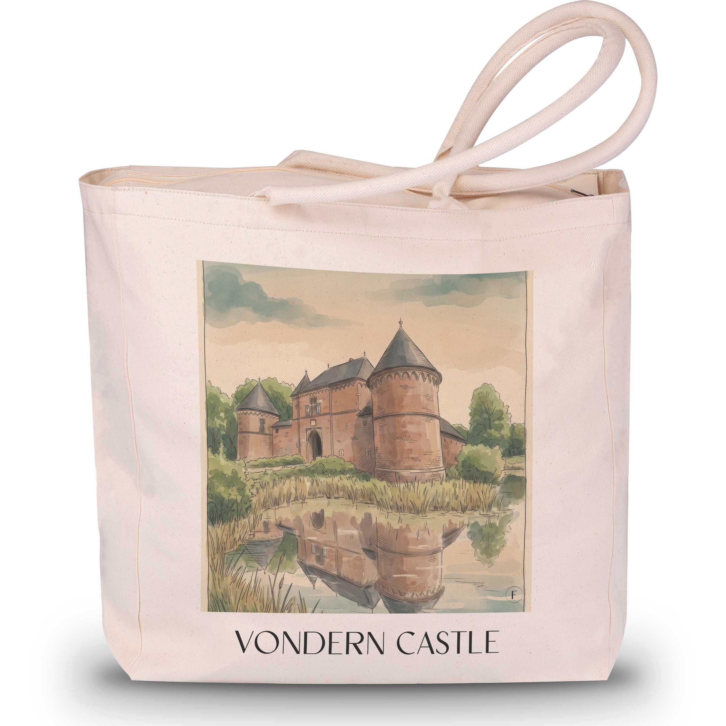 Burg Vondern Shopping Tasche - Oberhausen - Deutschland Tote Bag - Einkaufstasche im Aquarell Stil - favplace