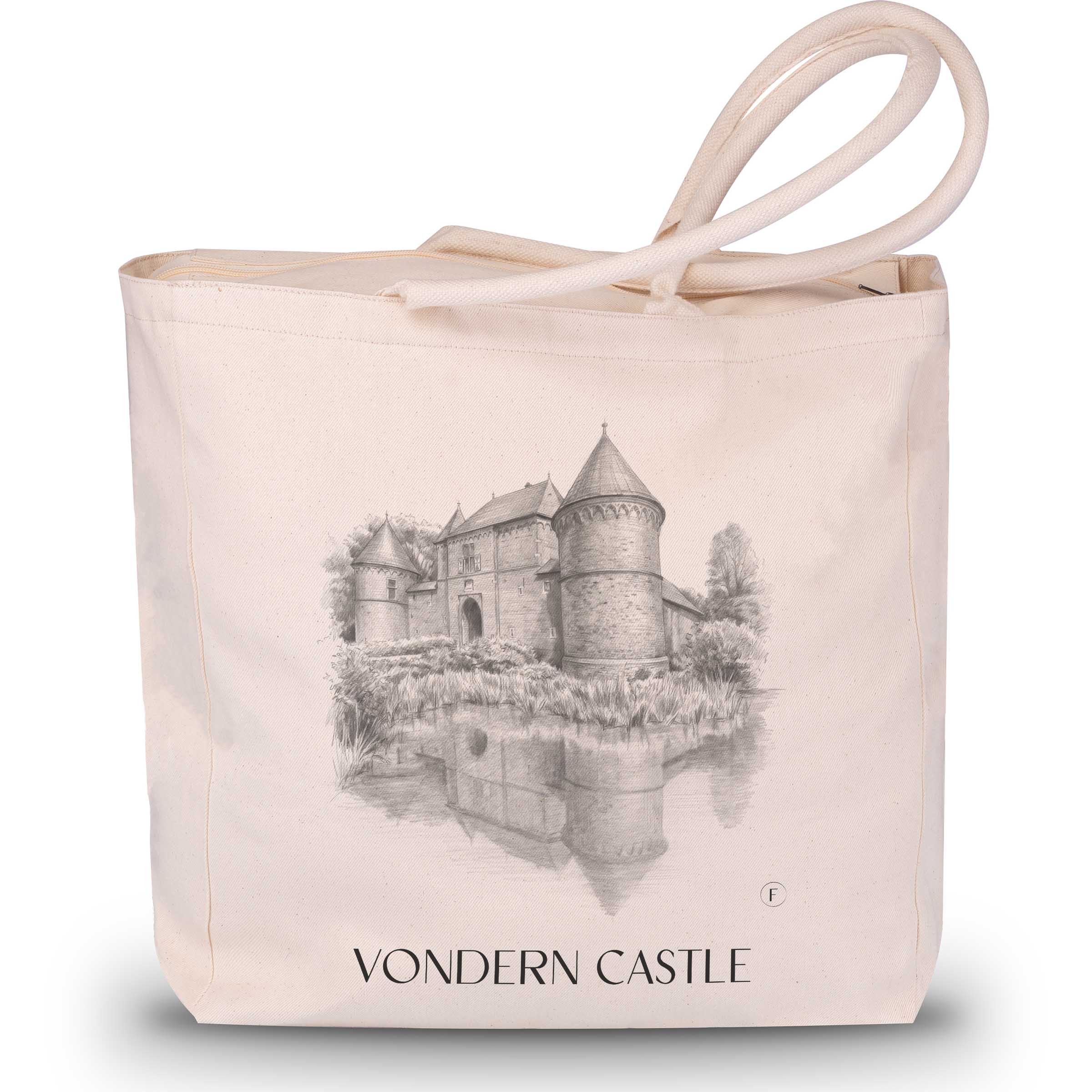 Burg Vondern Shopping Tote Bag - Oberhausen - Germany - Drawing Style