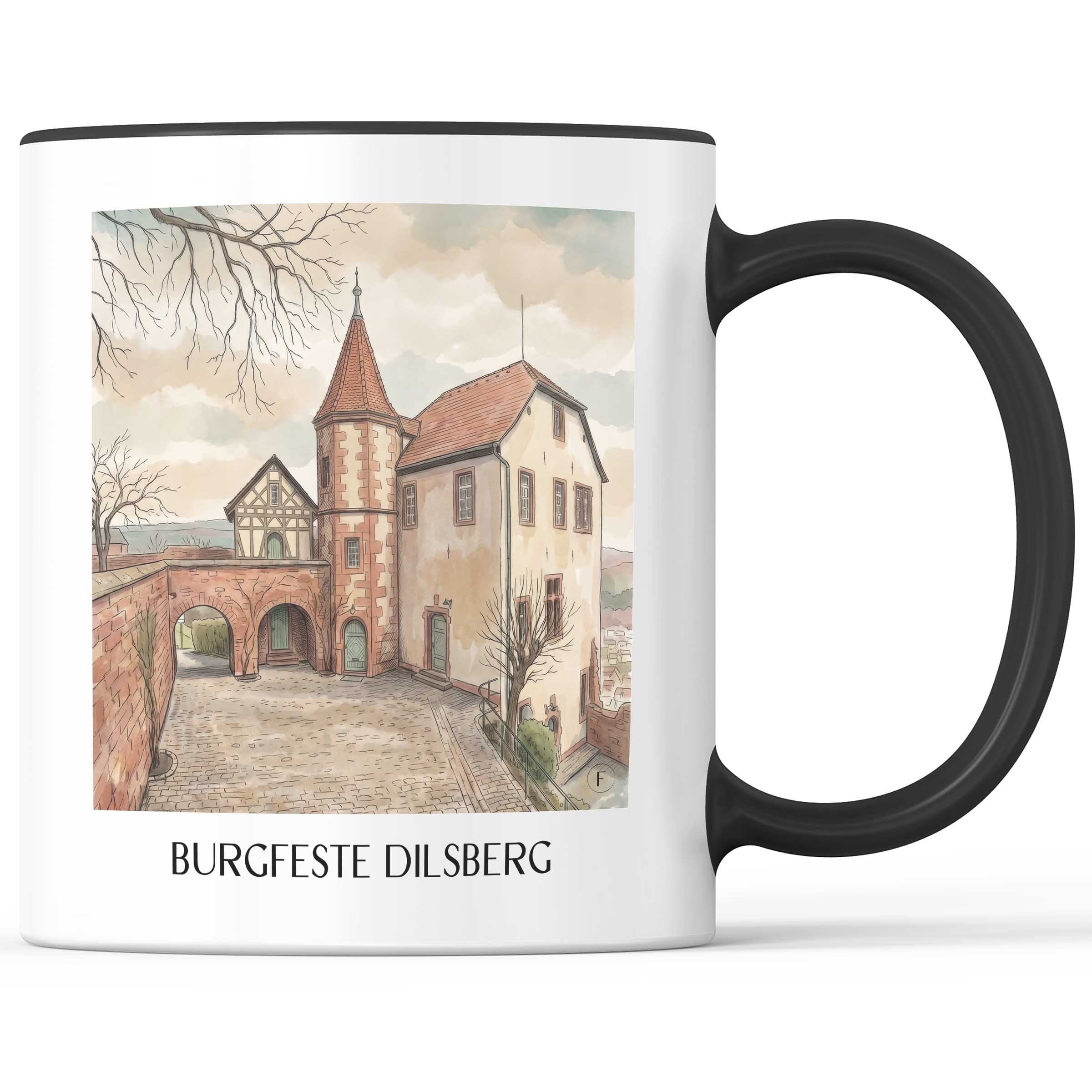 burgfeste-dilsberg-neckargmünd-deutschland-kaffeebecher-aquarell