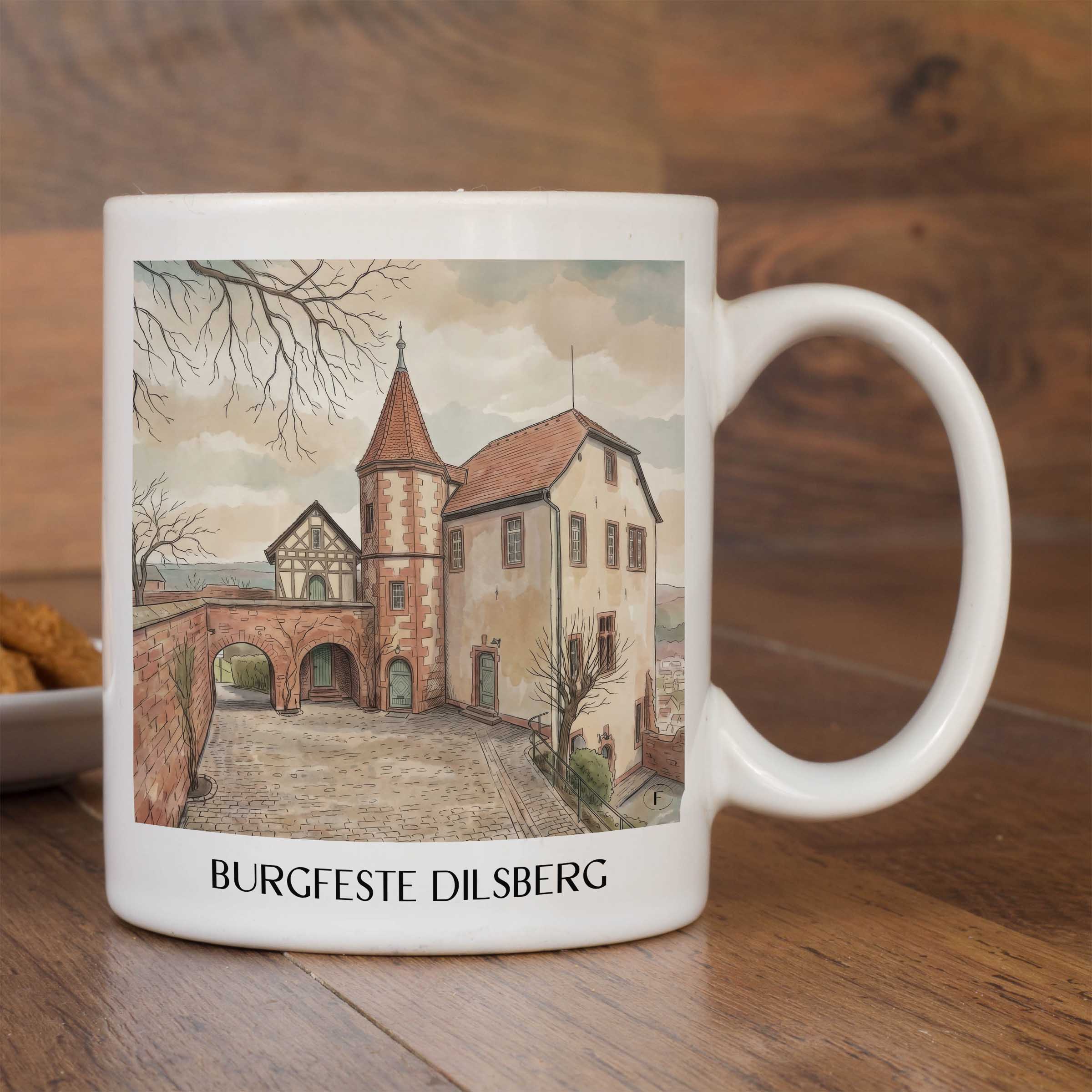 burgfeste-dilsberg-neckargmünd-deutschland-kaffeebecher-aquarell