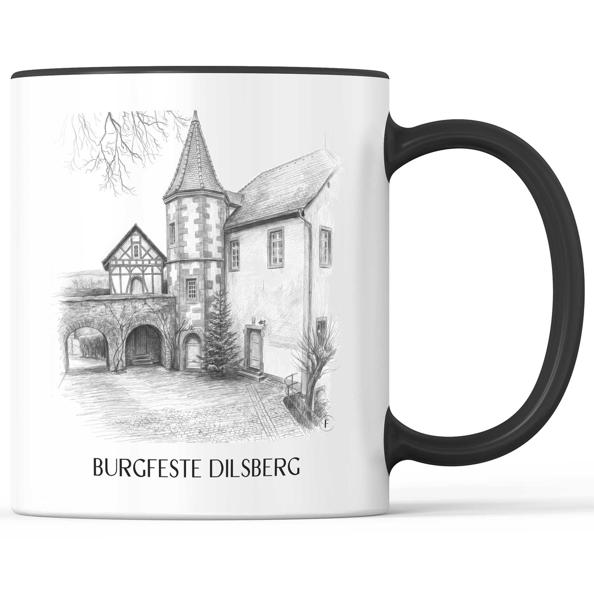burgfeste-dilsberg-neckargmünd-deutschland-kaffeebecher-bleistift-zeichnung-drawing
