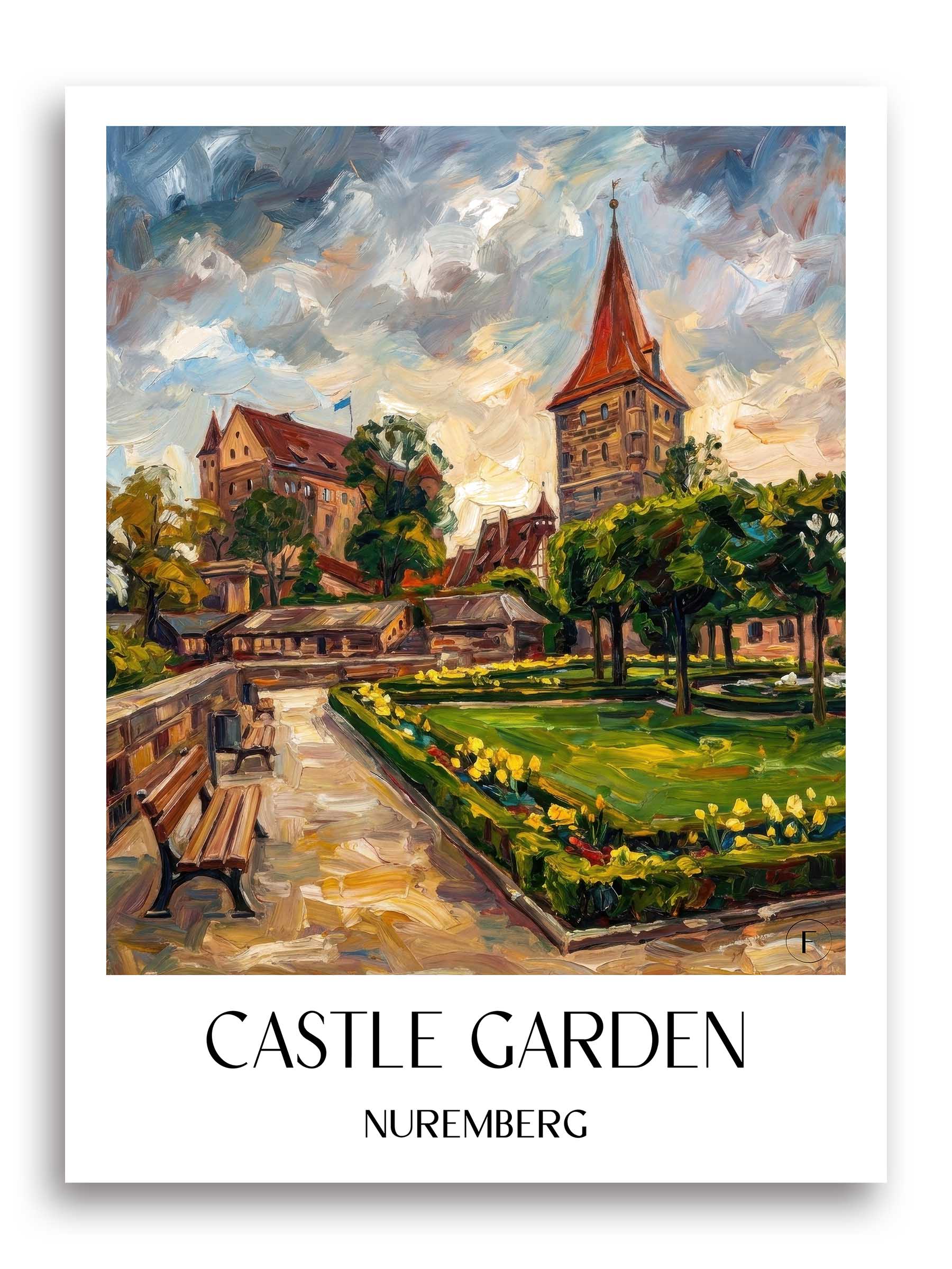 Burggarten Poster - Nürnberg - Deutschland Kunstdruck - Ölgemälde von A4 bis A1 - favplace