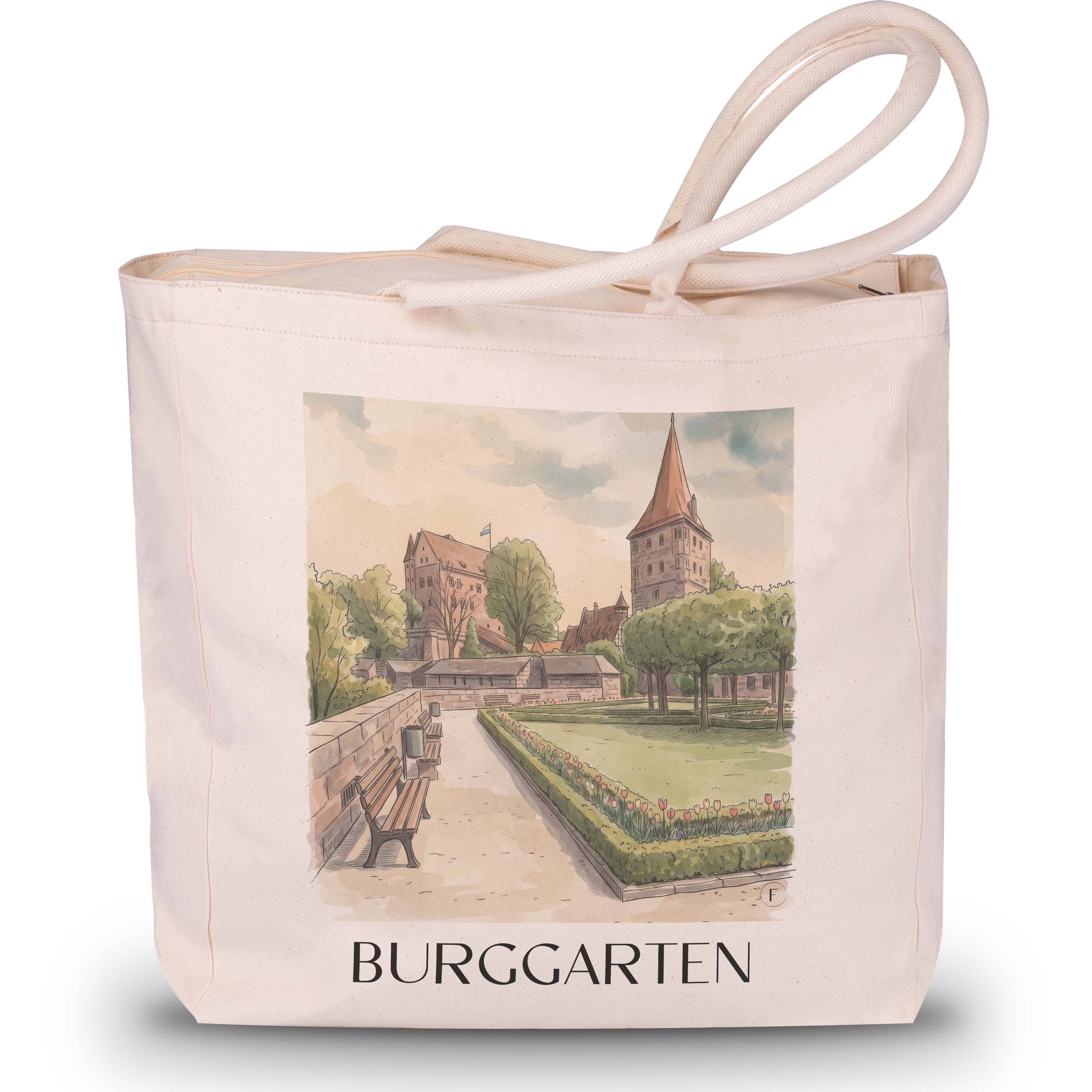 burggarten-nürnberg-deutschland-einkaufstasche-aquarell