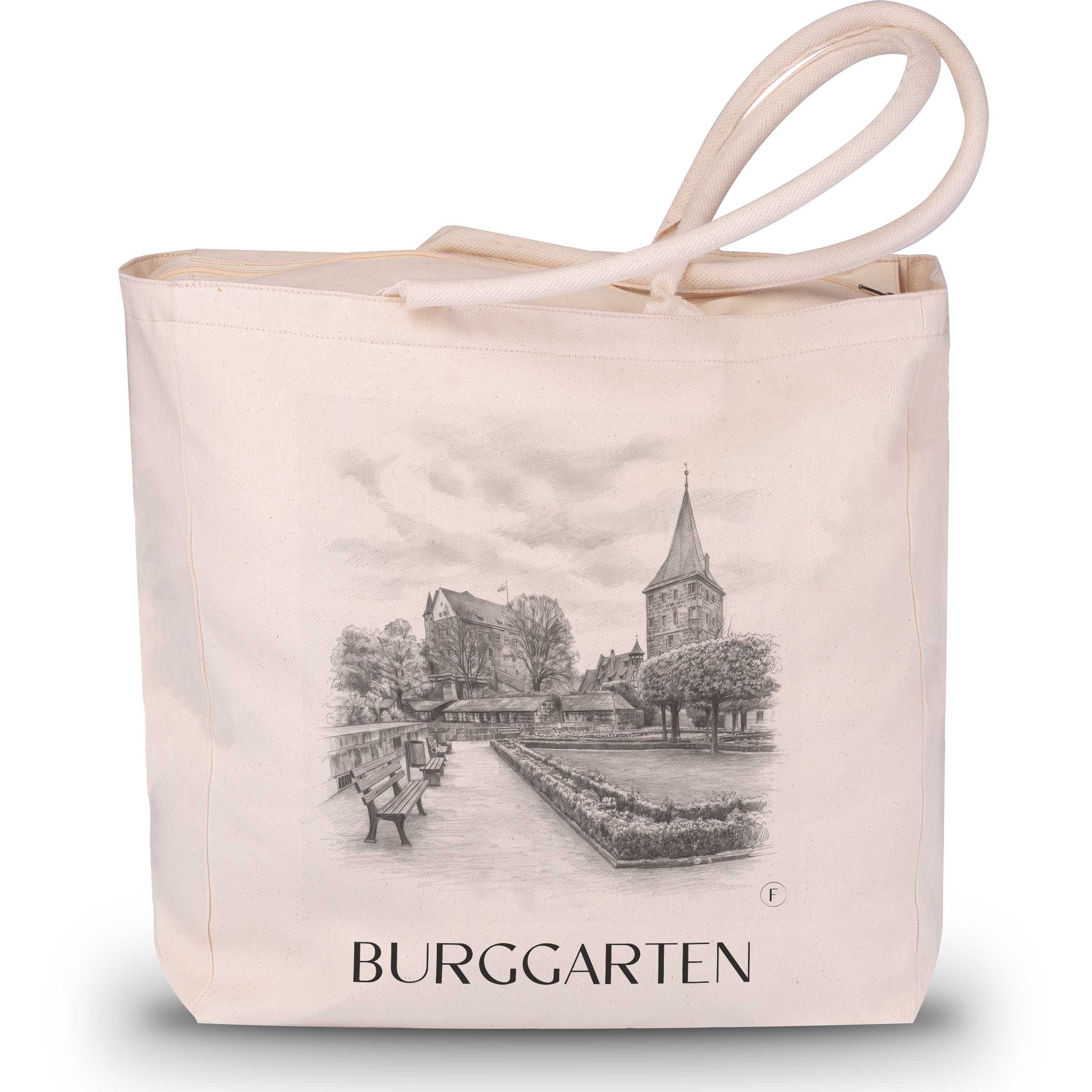 burggarten-nürnberg-deutschland-einkaufstasche-bleistift-zeichnung-drawing