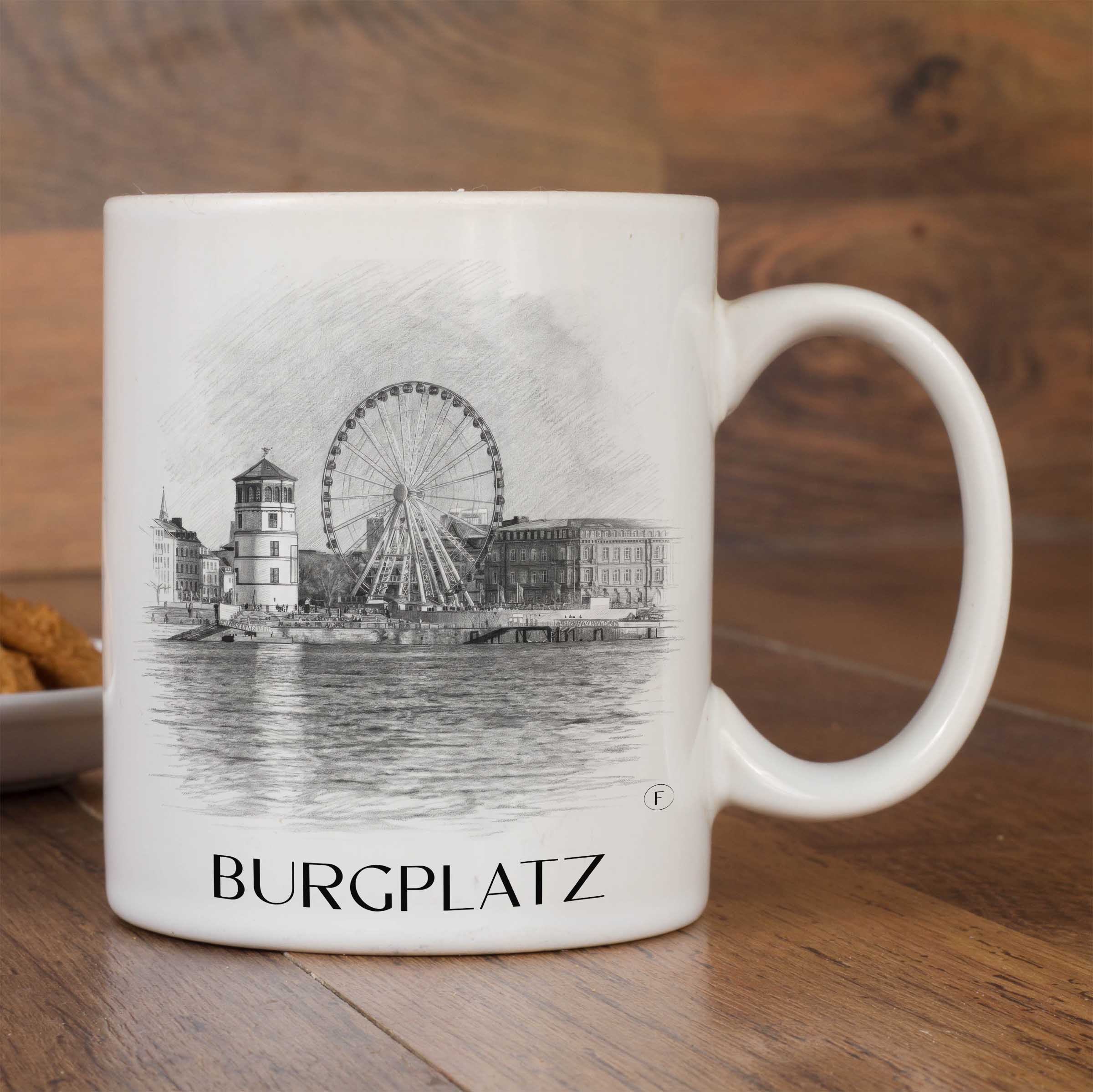 burgplatz-düsseldorf-deutschland-kaffeebecher-bleistift-zeichnung-drawing
