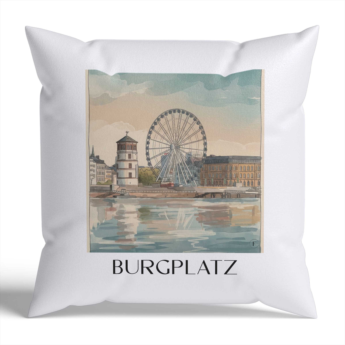 burgplatz-düsseldorf-deutschland-kissenbezug-aquarell