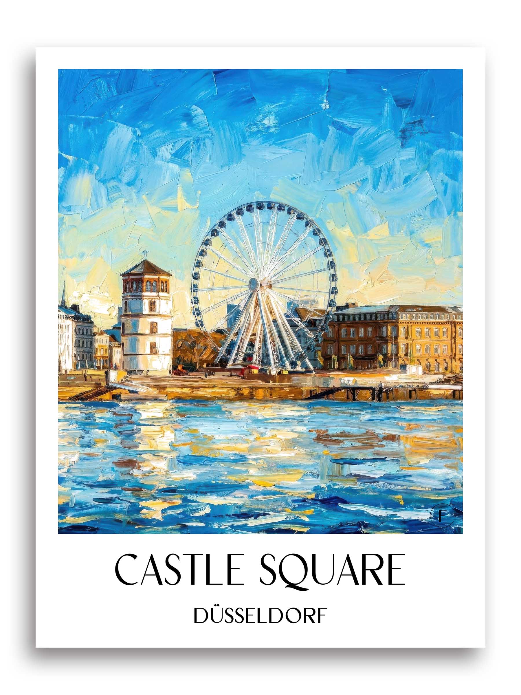 Burgplatz Poster - Düsseldorf - Deutschland Kunstdruck - Ölgemälde von A4 bis A1 - favplace
