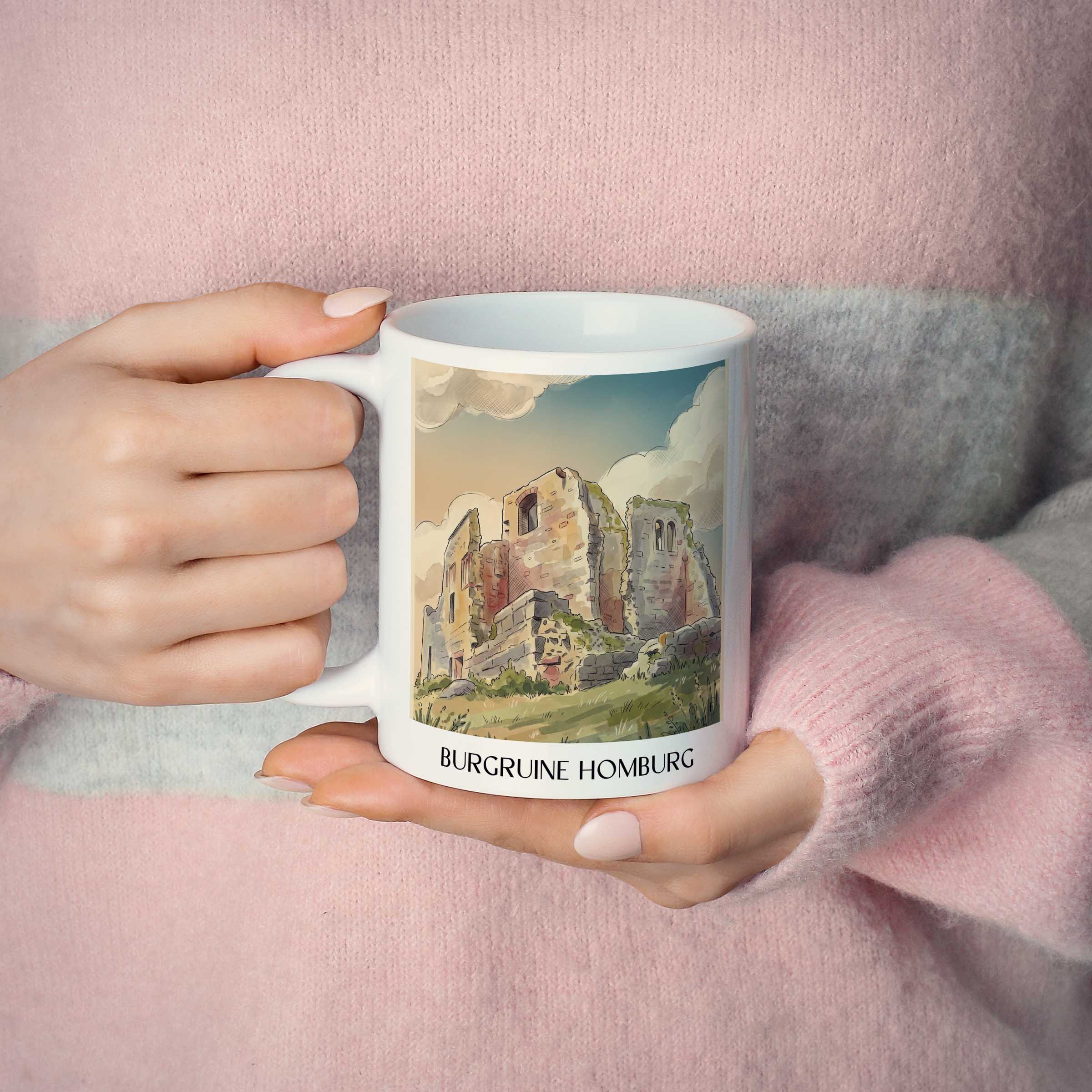burgruine-homburg-spessart-deutschland-kaffeebecher-aquarell