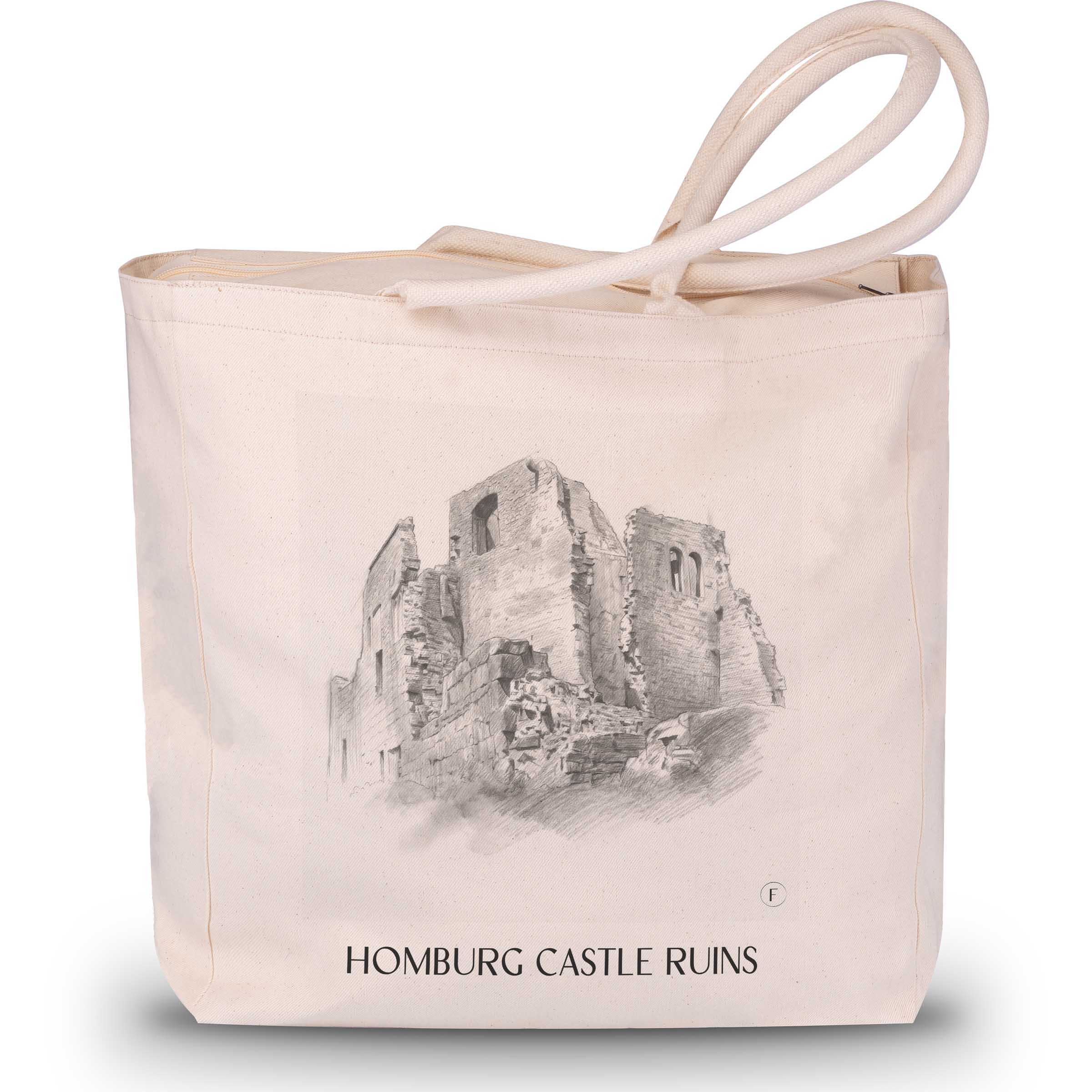 Burgruine Homburg Shopping Tasche - Spessart - Deutschland Tote Bag - Einkaufstasche im Zeichnung Stil