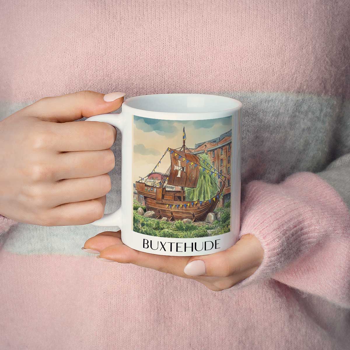 buxtehude-niedersachsen-deutschland-kaffeebecher-aquarell