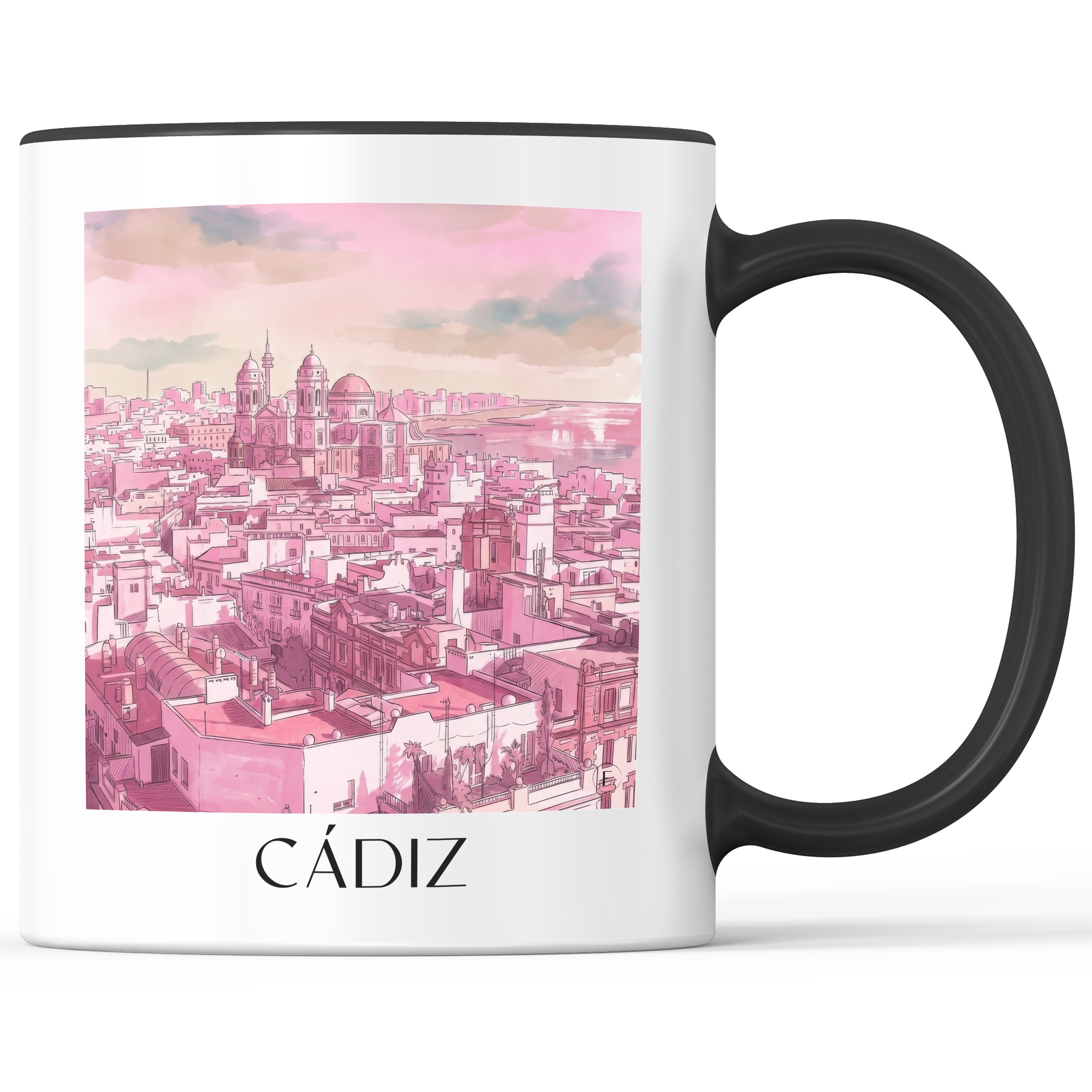 cádiz-spanien-spanien-kaffeebecher-aquarell-pink-rosa