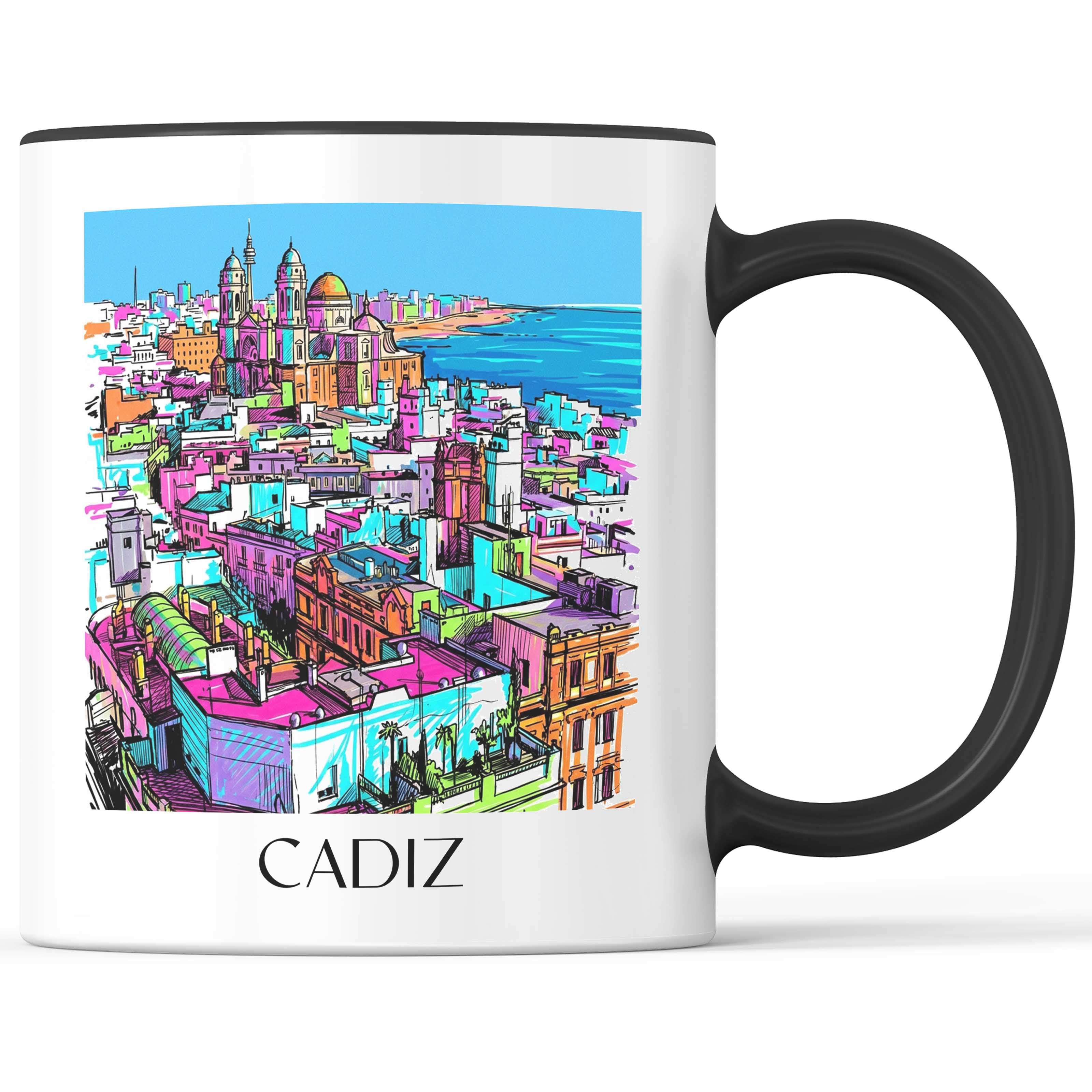 Cádiz Kaffeebecher - Spanien - Spanien Becher - Kaffeetasse im Tag Graffiti Stil - favplace