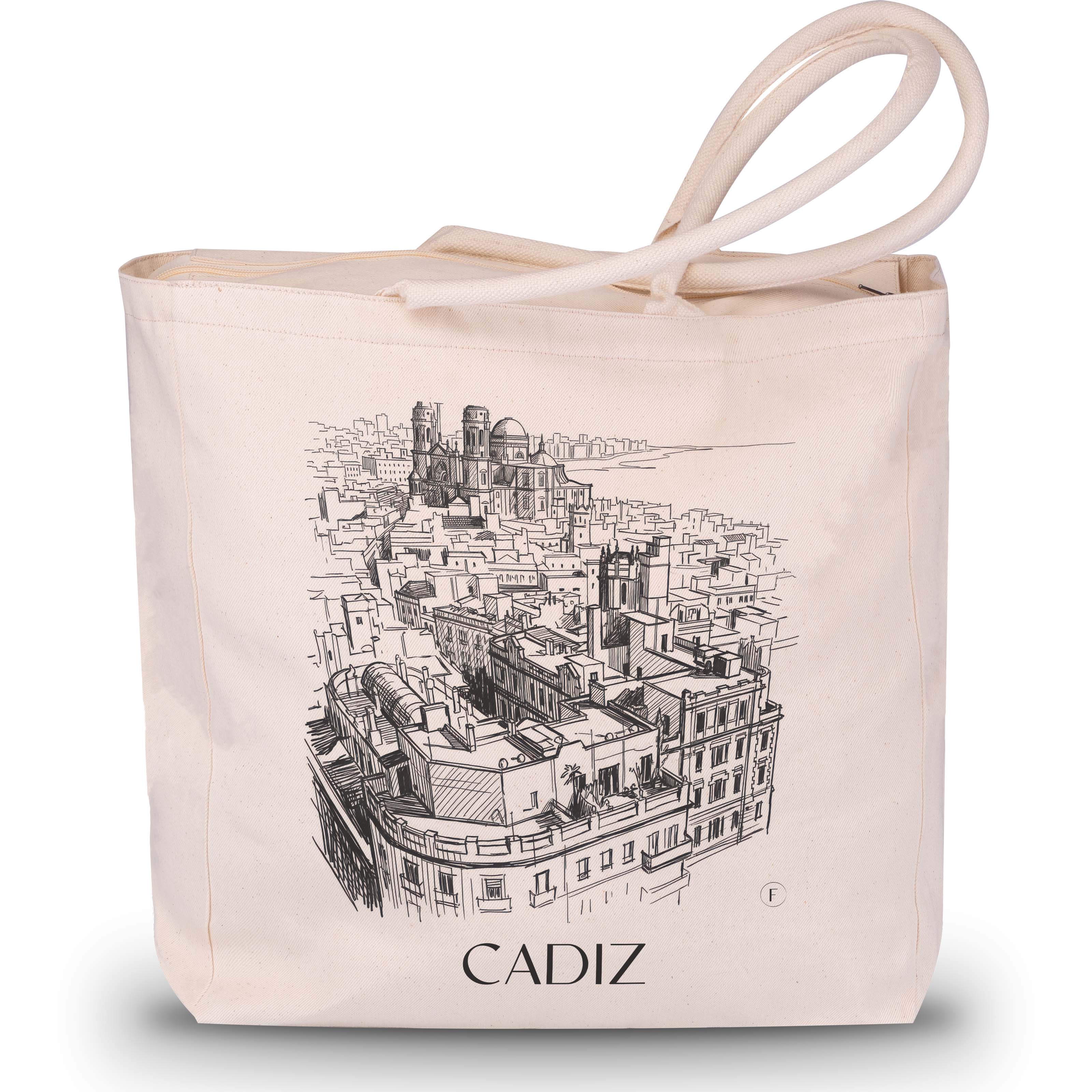 Cádiz Shopping Tasche - Spanien - Spanien Tote Bag - Einkaufstasche im Skizze Stil - favplace