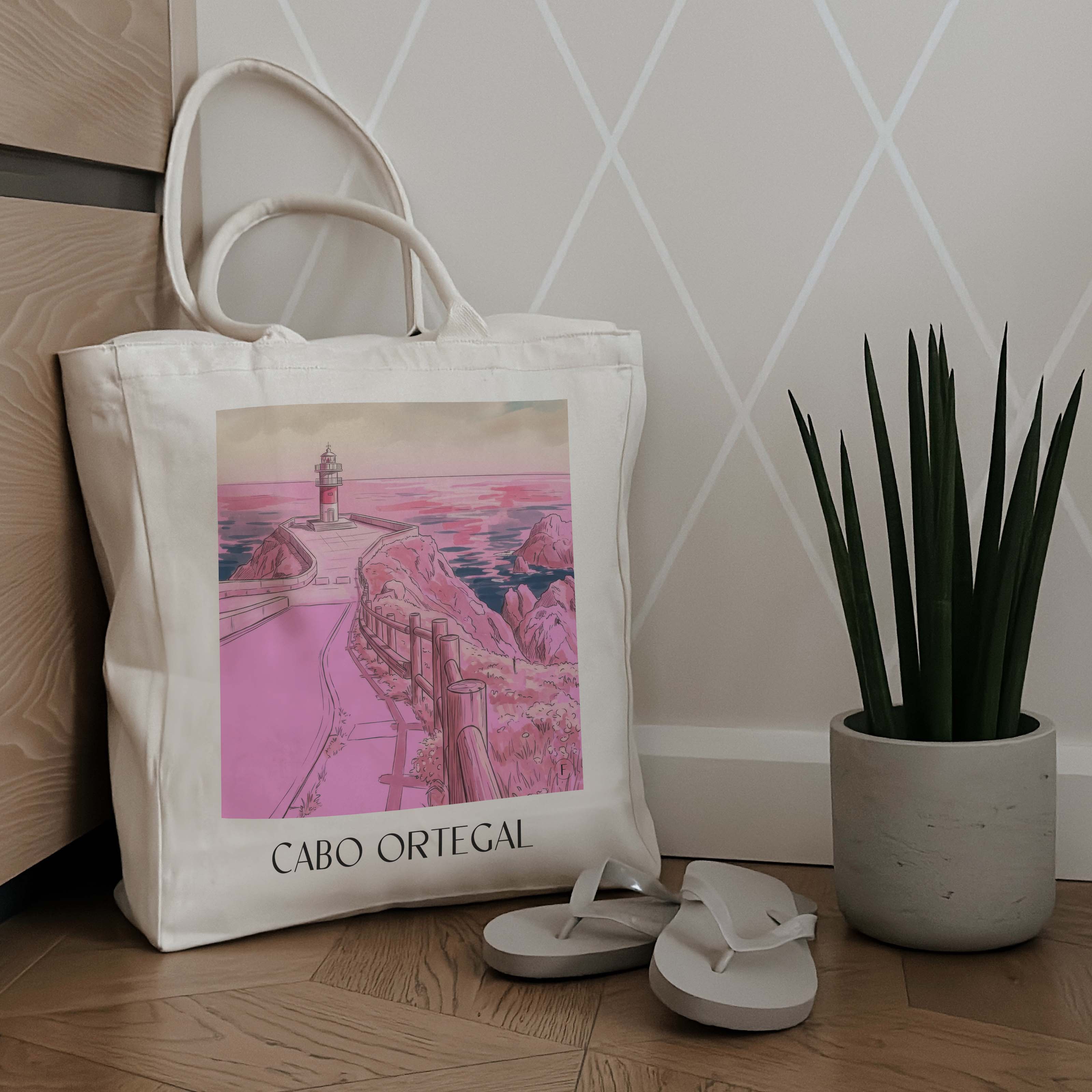 cabo-ortegal-spanien-spanien-einkaufstasche-aquarell-pink-rosa