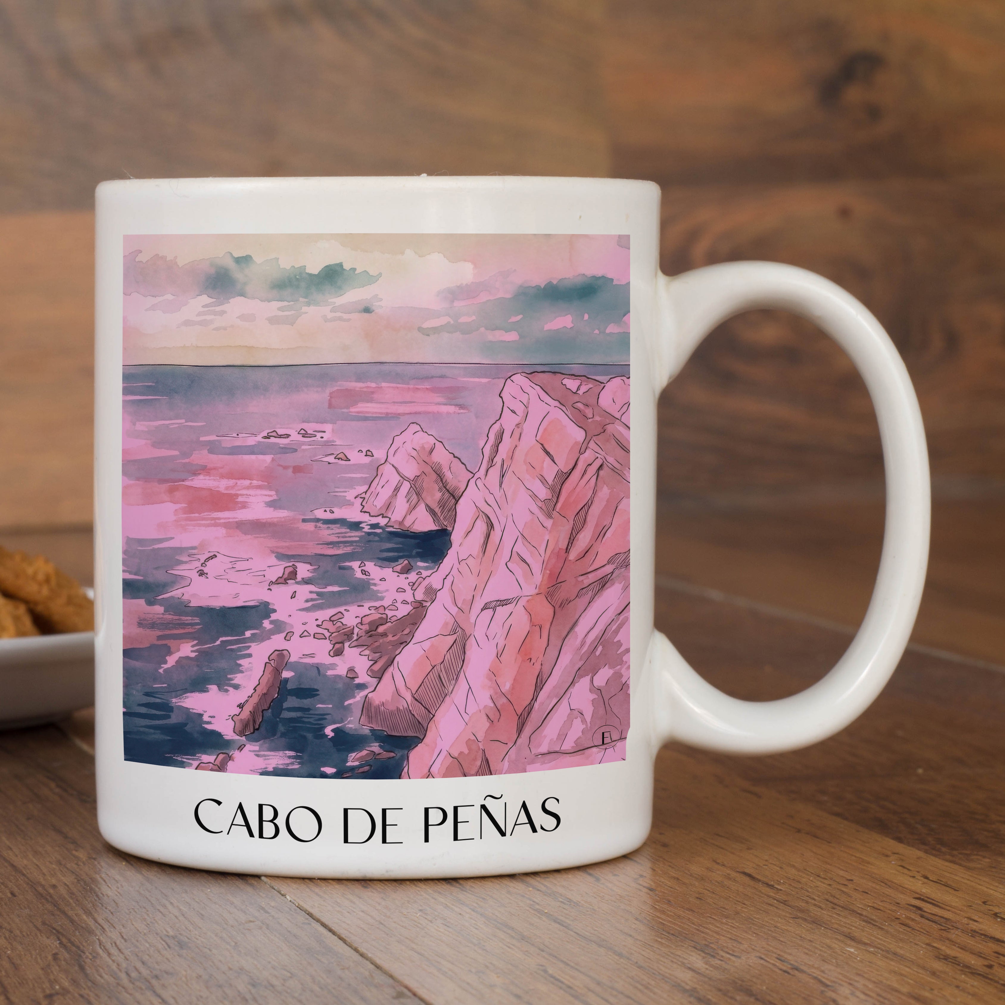 cabo-de-peñas-spanien-spanien-kaffeebecher-aquarell-pink-rosa