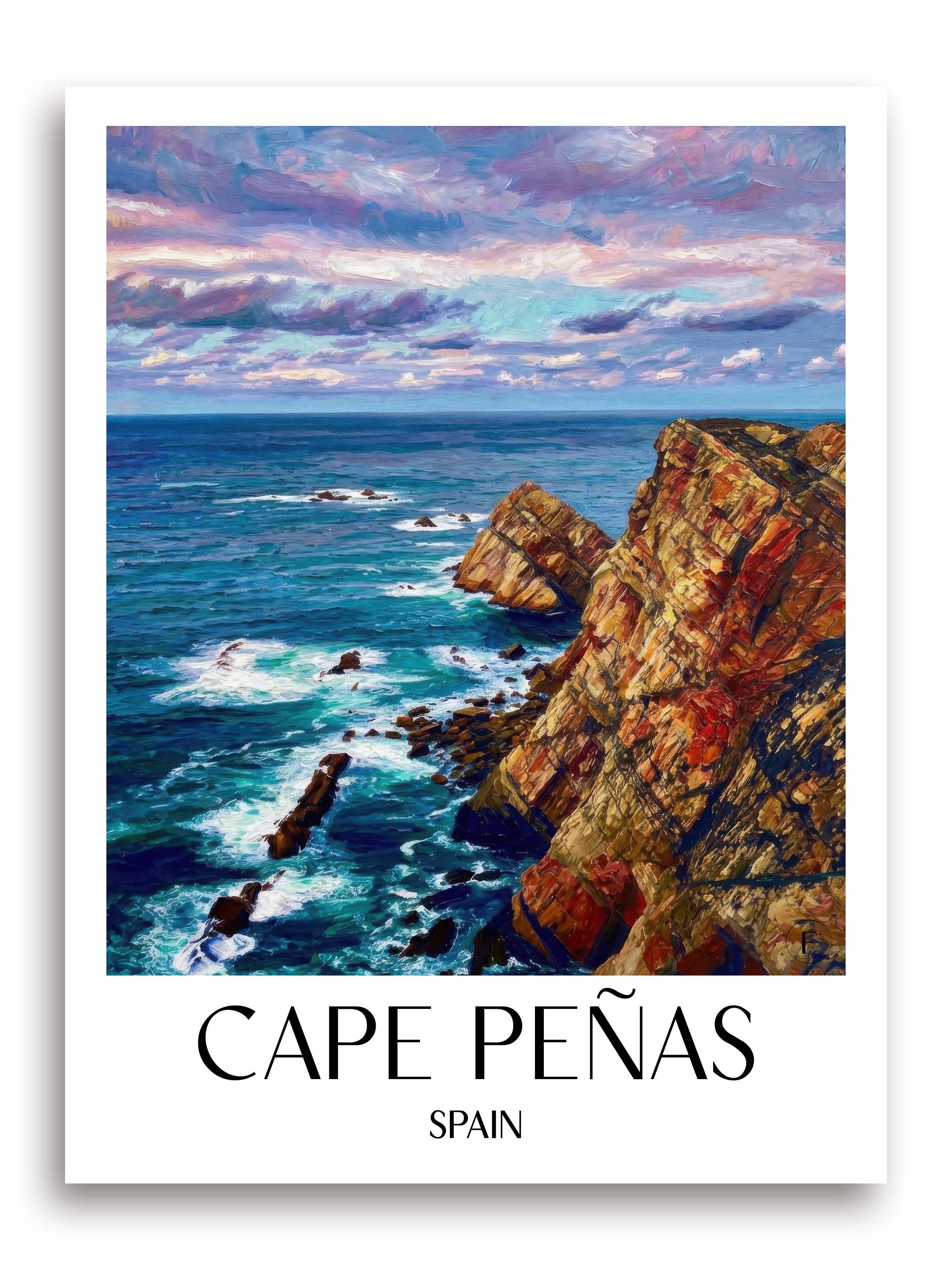 Cabo de Peñas Poster - Spanien - Spanien Kunstdruck - Ölgemälde von A4 bis A1 - favplace