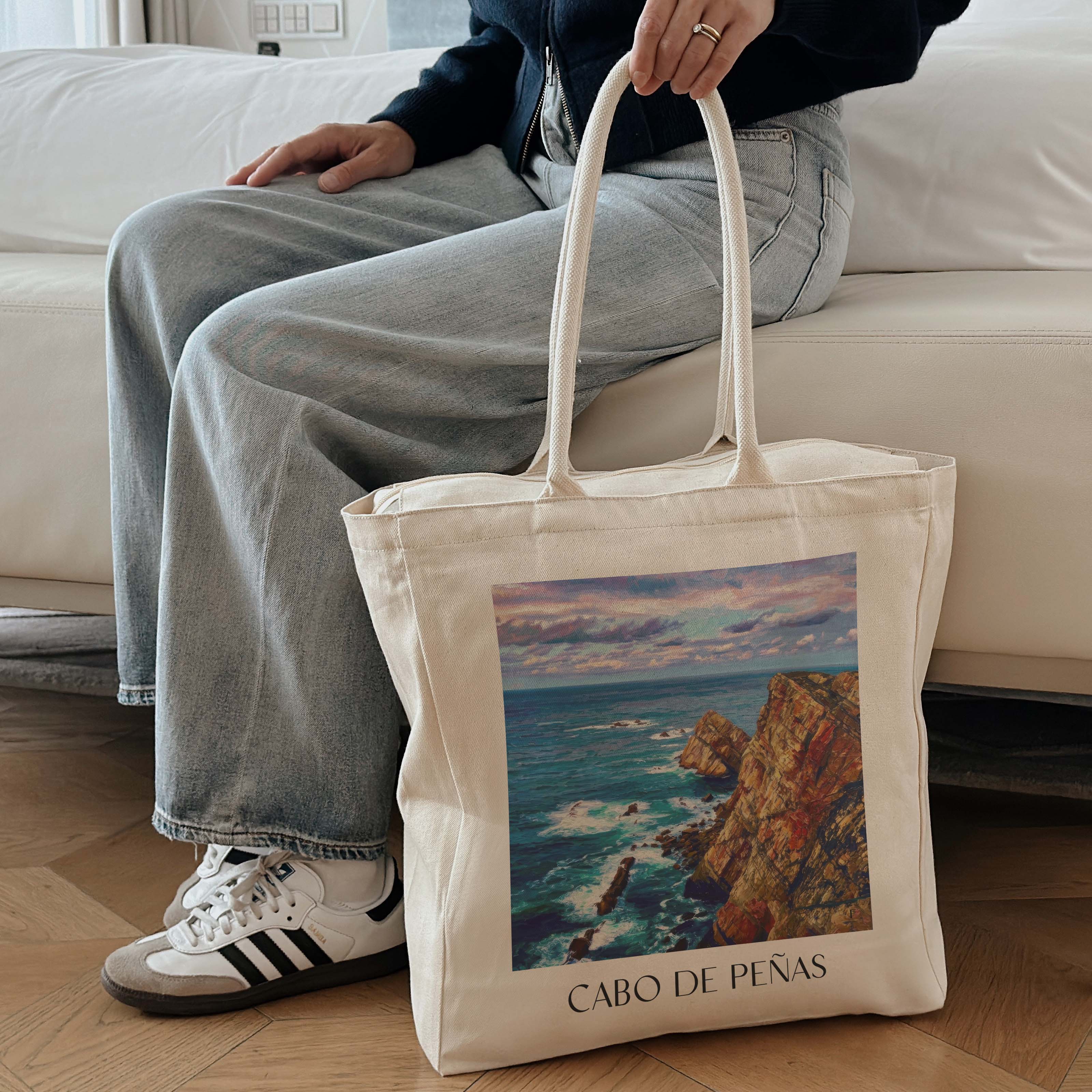 cabo-de-peñas-spanien-spanien-einkaufstasche-oil-painting-oelgemaelde