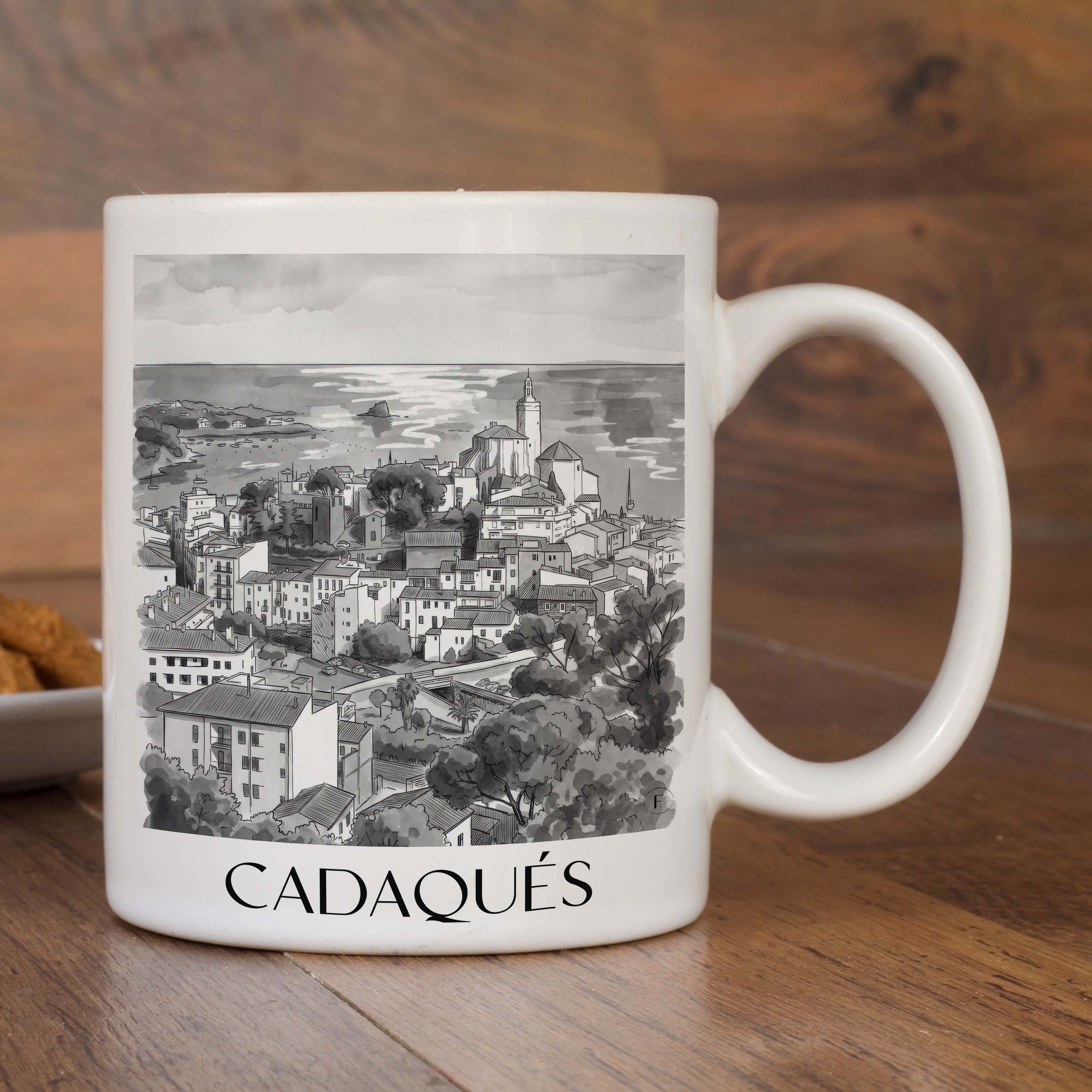 cadaqués-spanien-spanien-kaffeebecher-aquarell-schwarz-weiss
