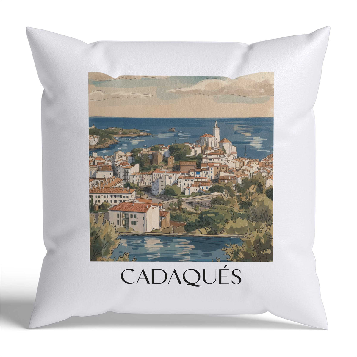 cadaqués-spanien-spanien-kissenbezug-aquarell