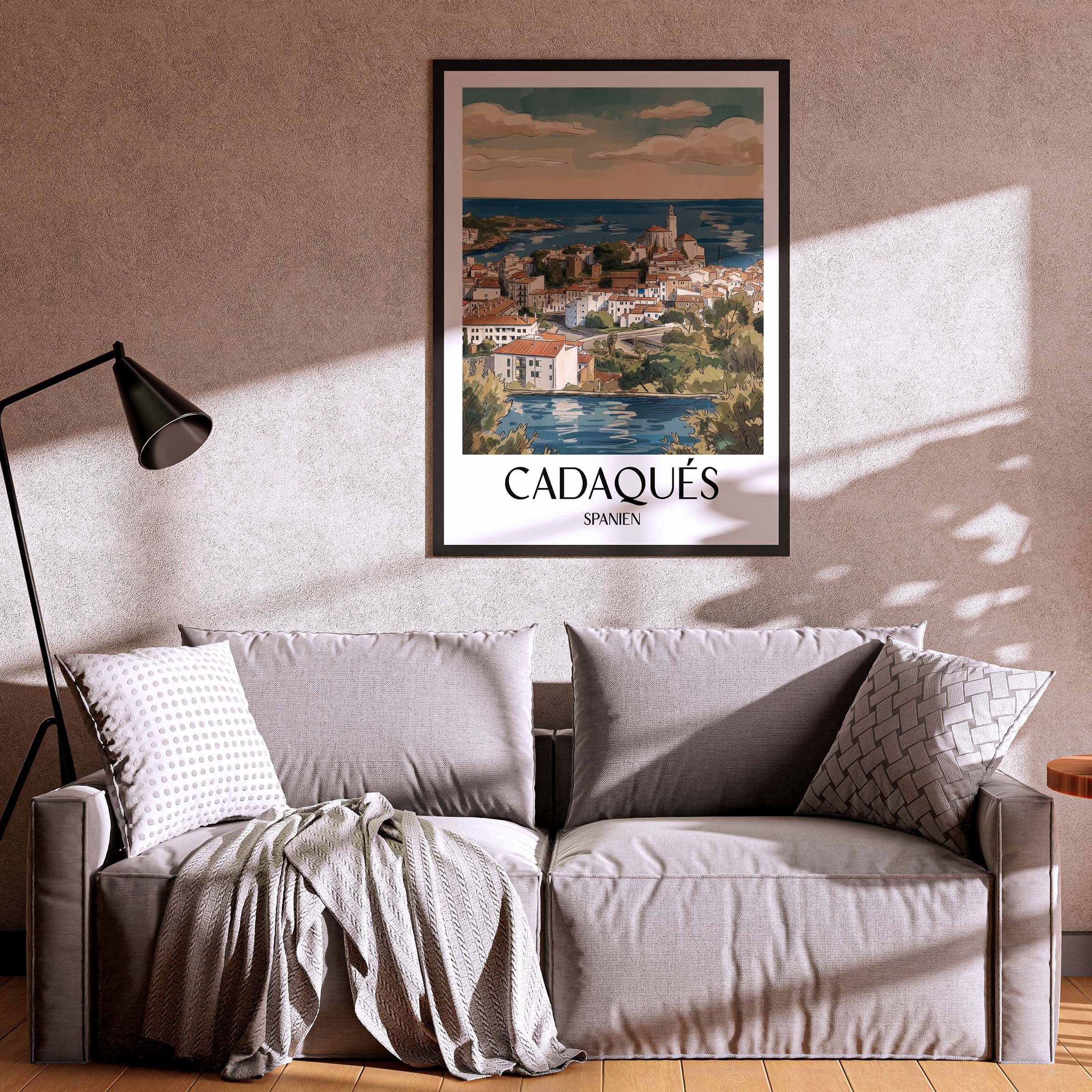 cadaqués-spanien-spanien-poster-aquarell