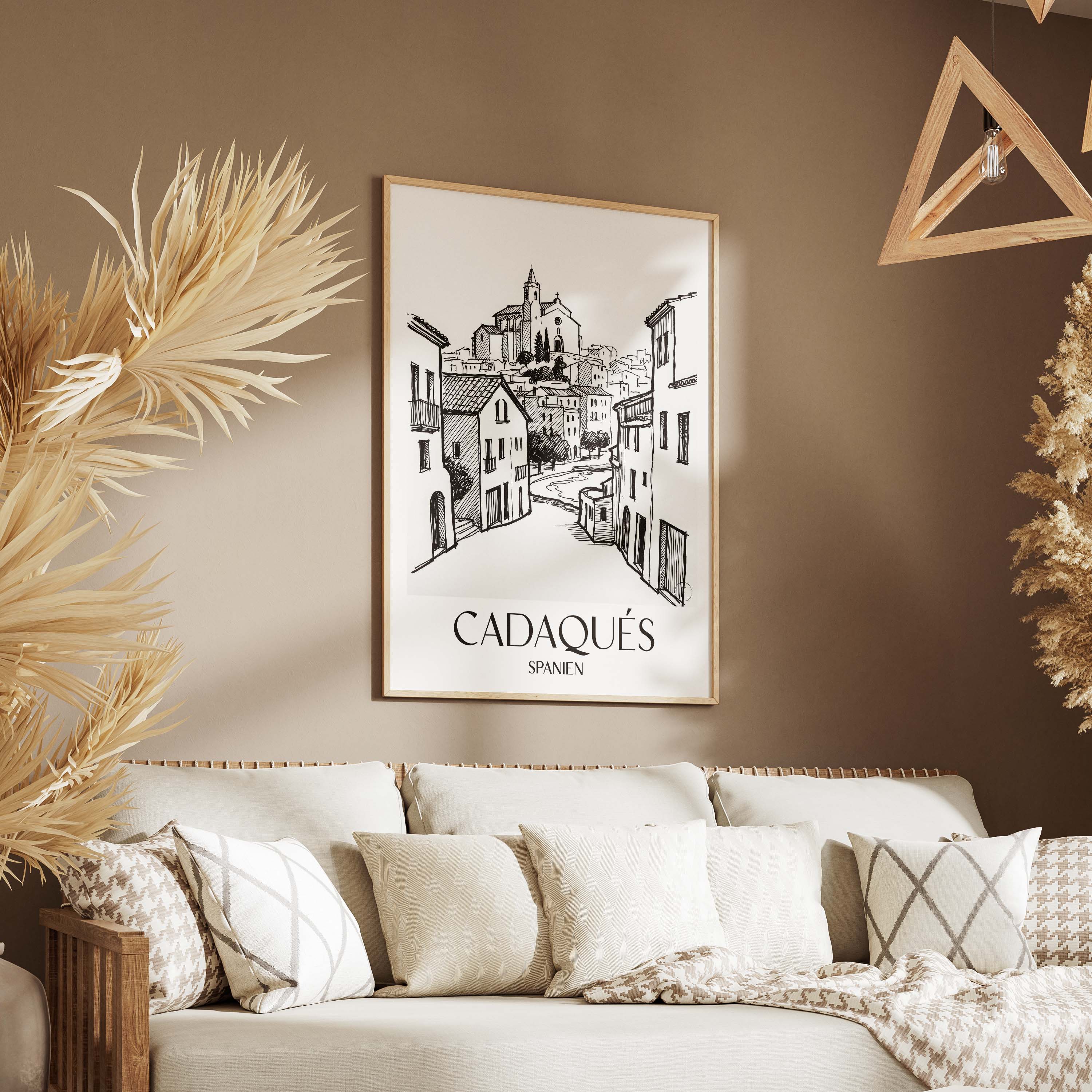 cadaqués-spanien-spanien-poster-skizze