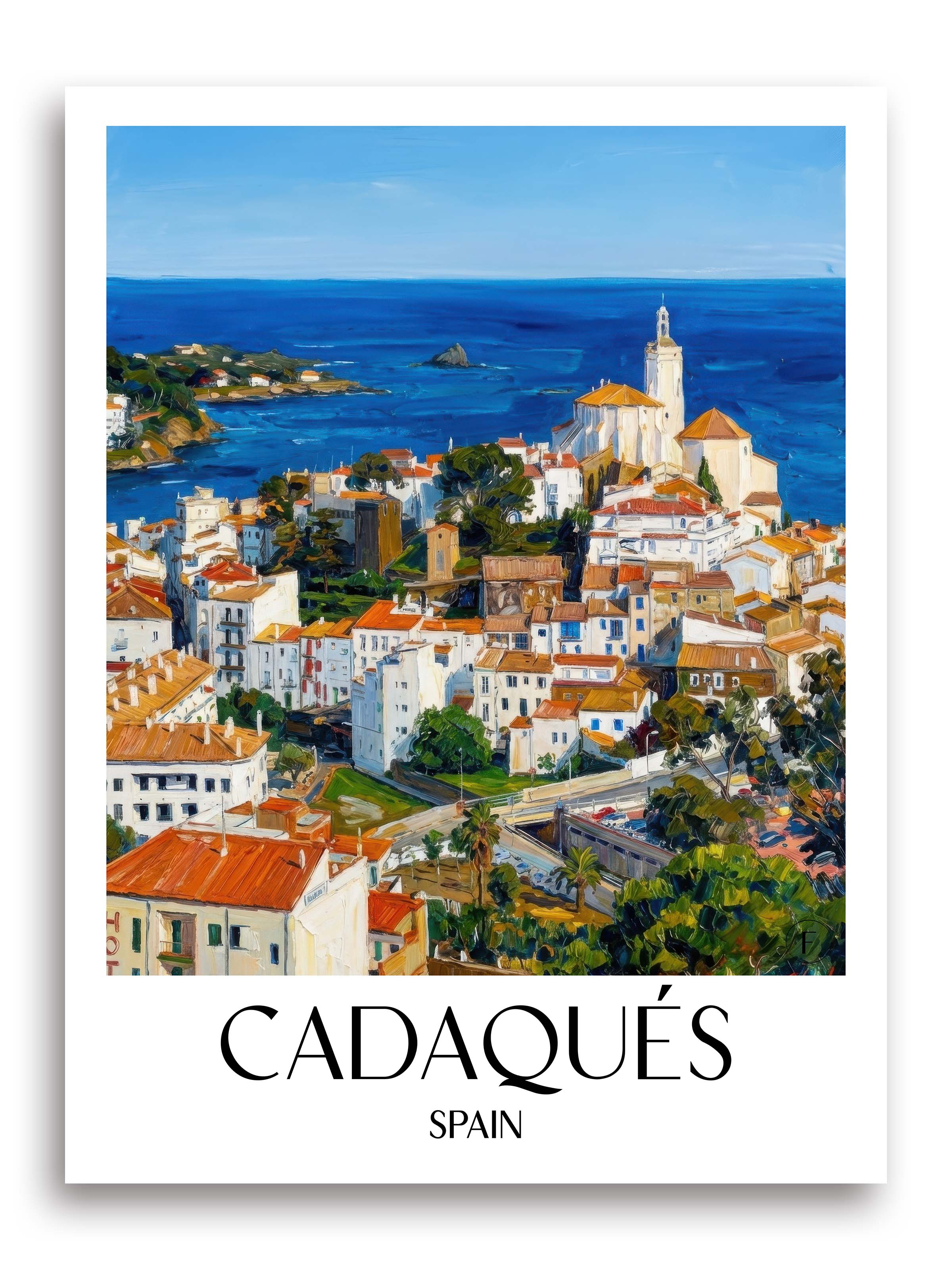 Cadaqués Poster - Spanien - Spanien Kunstdruck - Ölgemälde von A4 bis A1 - favplace