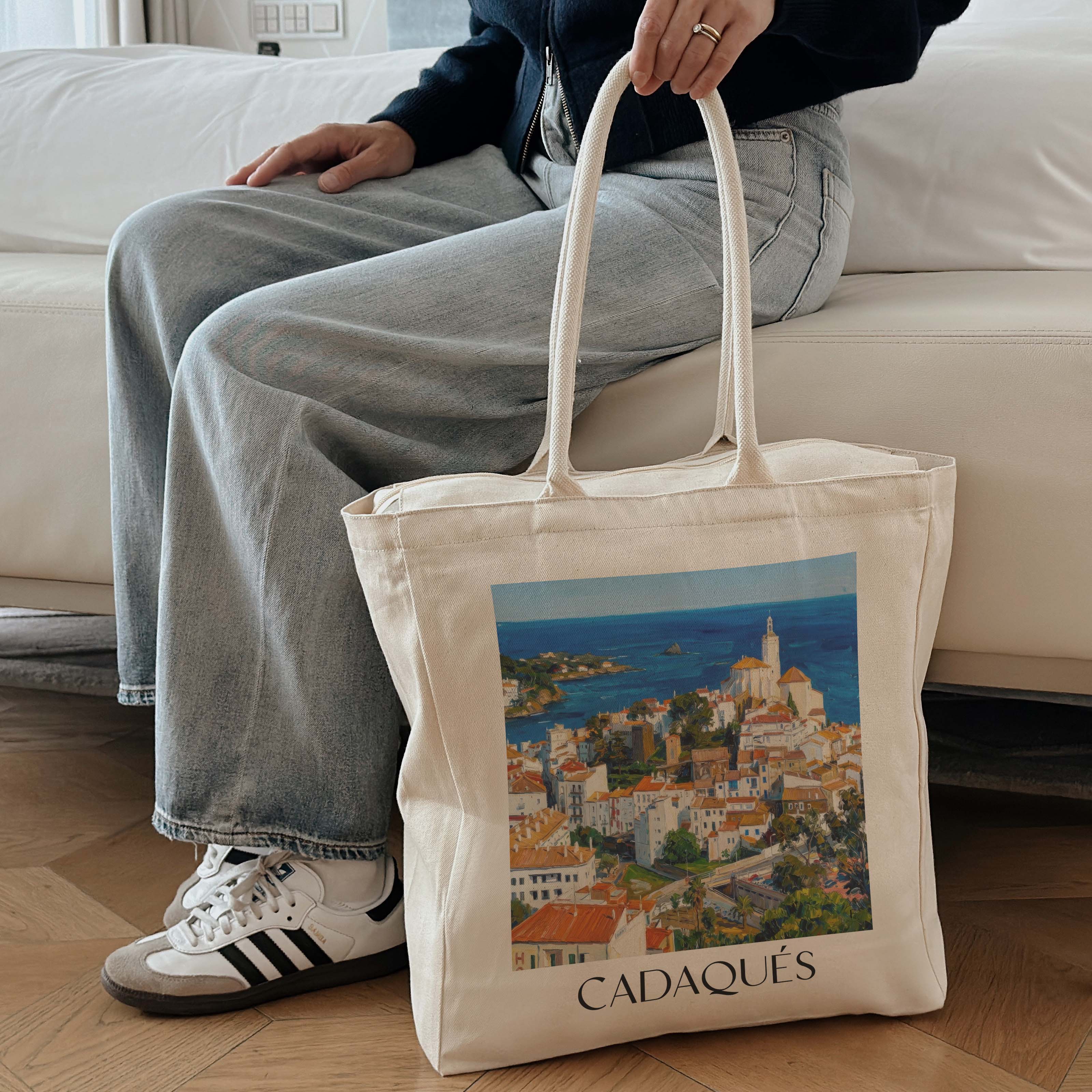 cadaqués-spanien-spanien-einkaufstasche-oil-painting-oelgemaelde