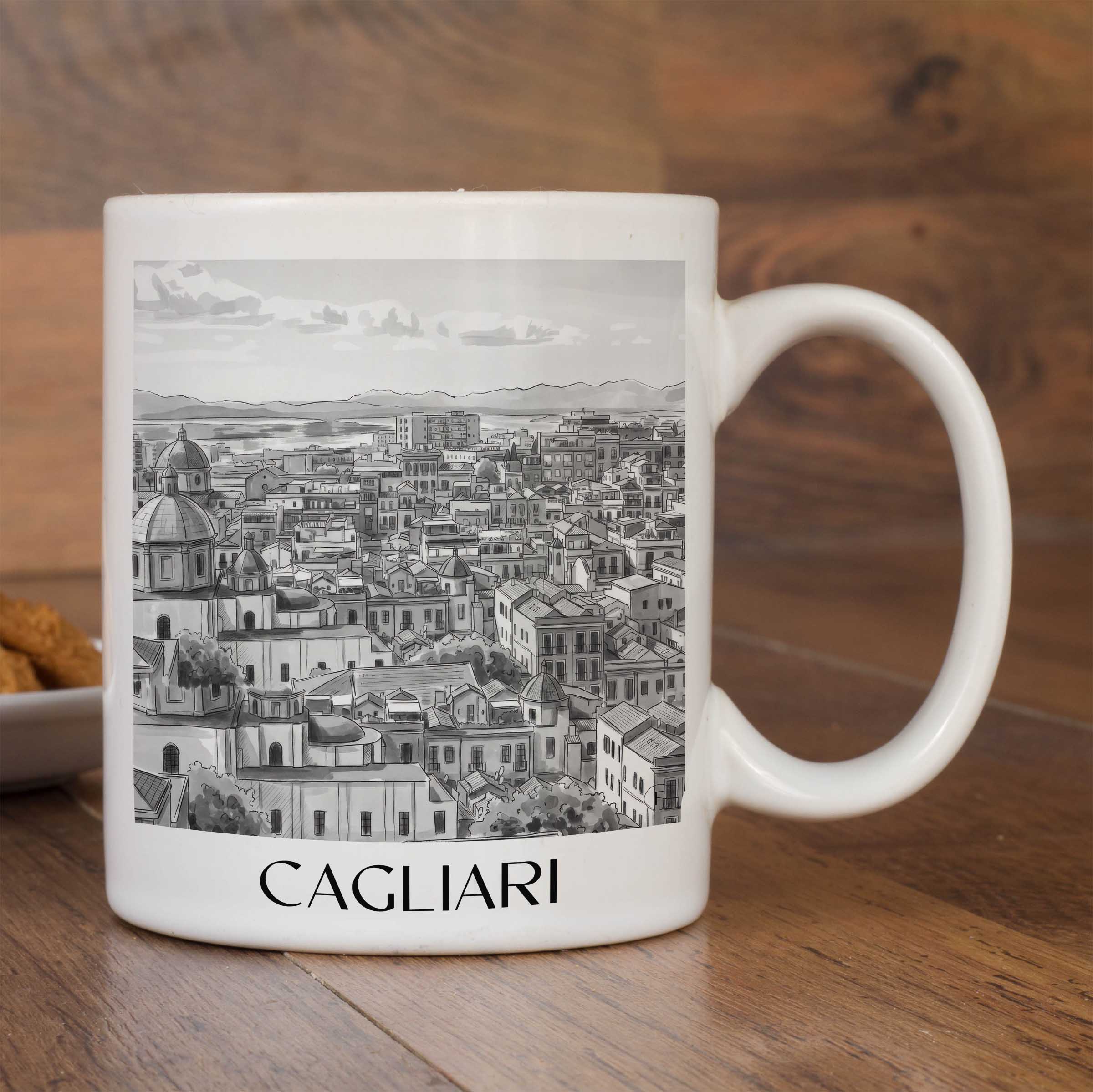 cagliari-italien-kaffeebecher-aquarell-schwarz-weiss